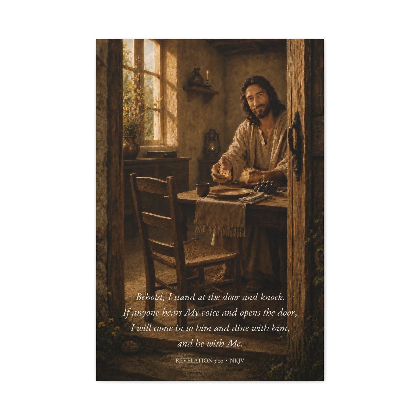 Behold I Stand at the Door — Revelation 3:20 | Quiet Grace Wall Art