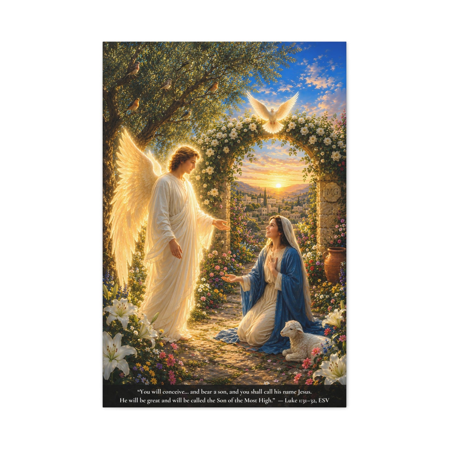 The Annunciation — Luke 1:28-38 | Vibrant Christian Canvas Wall Art