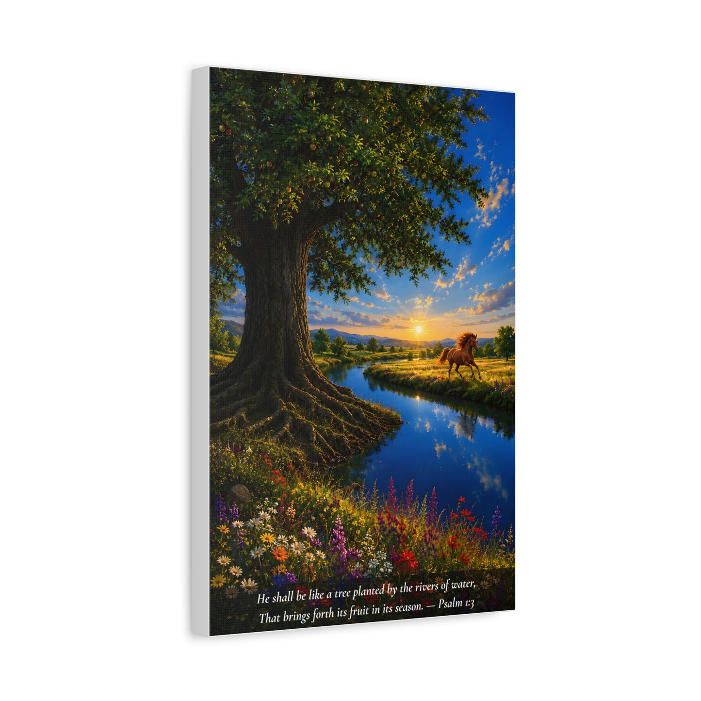 The River and the Tree — Vibrant Canvas Wall Art | Psalm 1:3