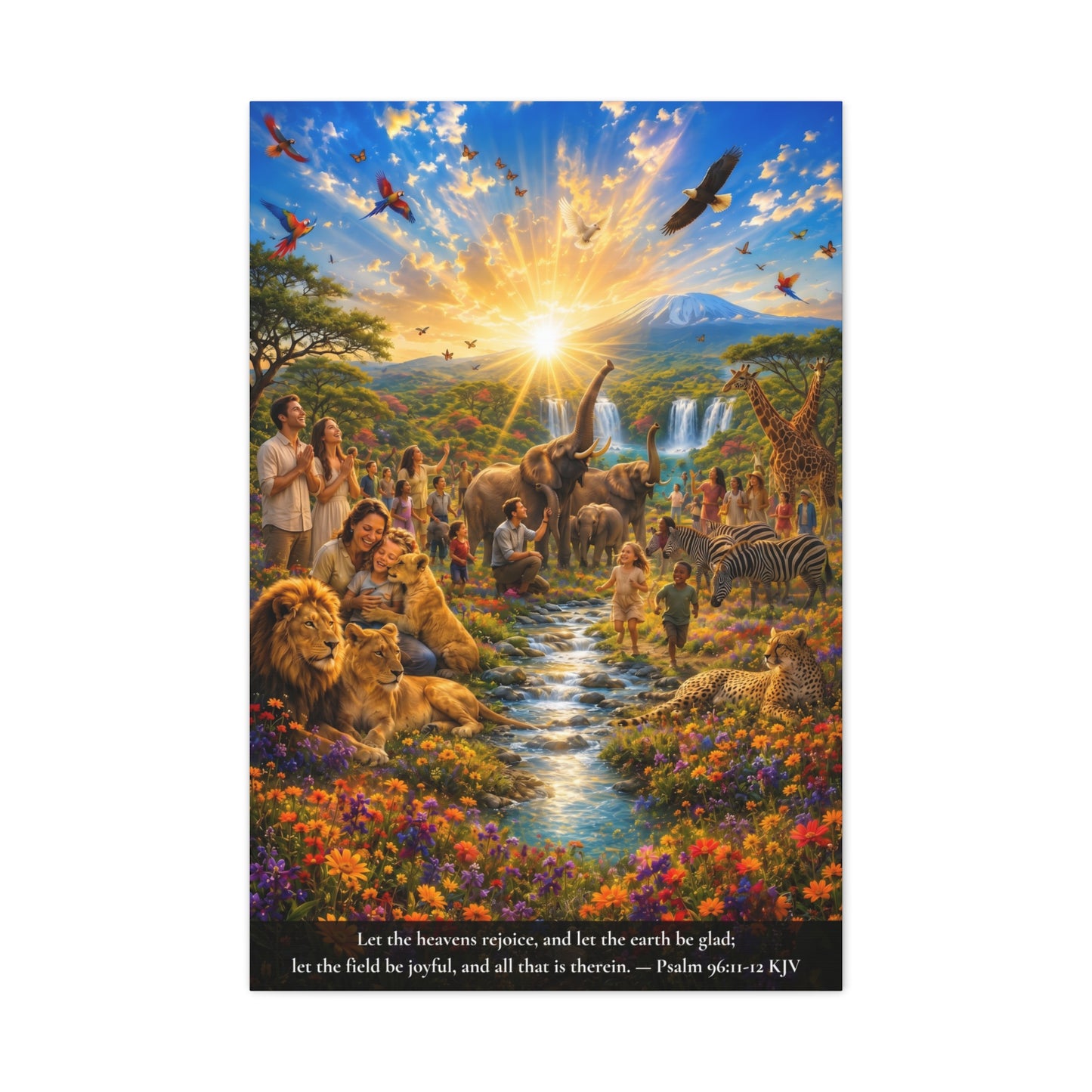 Let the Heavens Rejoice — Psalm 96:11-12 | Vibrant Christian Canvas Art