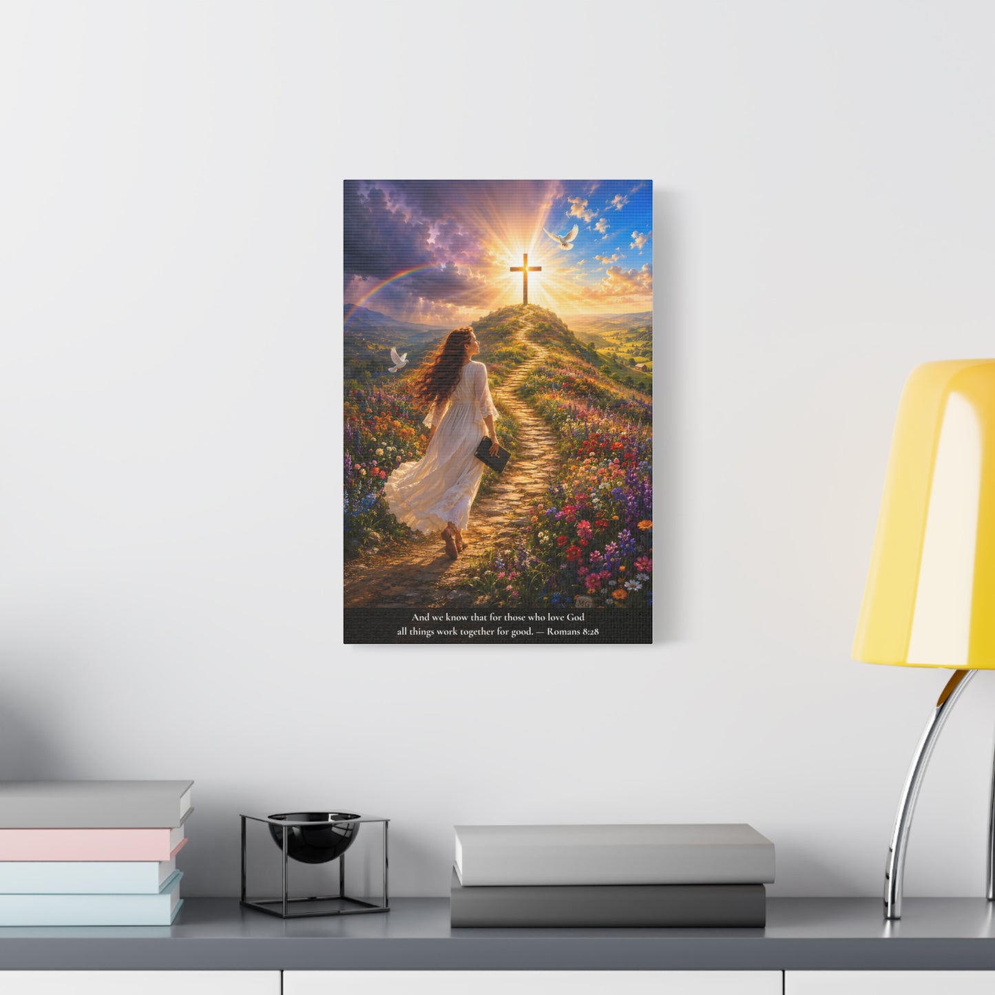 All Things Work Together — Romans 8:28 — Vibrant Edition — Christian Canvas Wall Art
