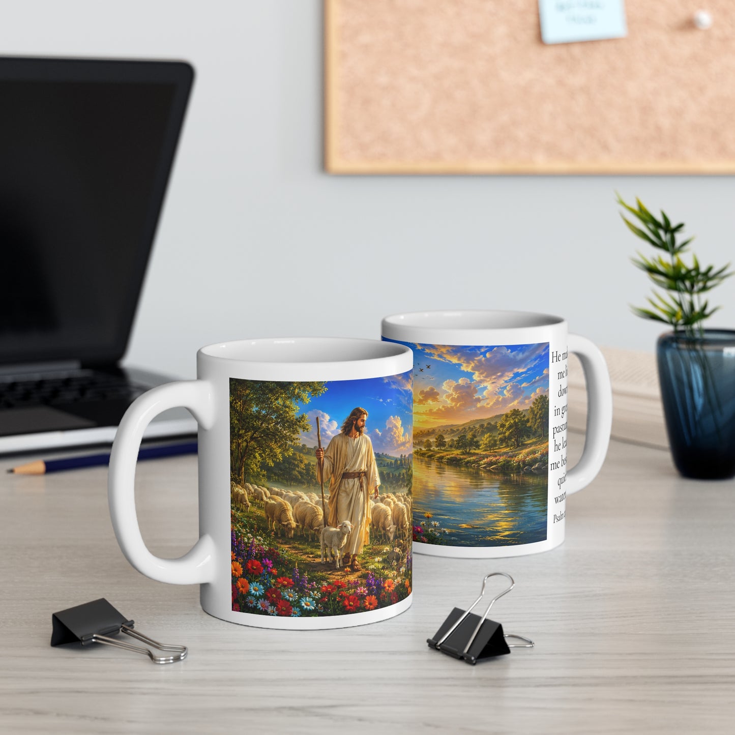 He Leads Me Beside Still Waters 11oz - Psalm 23:2 Christian Gift