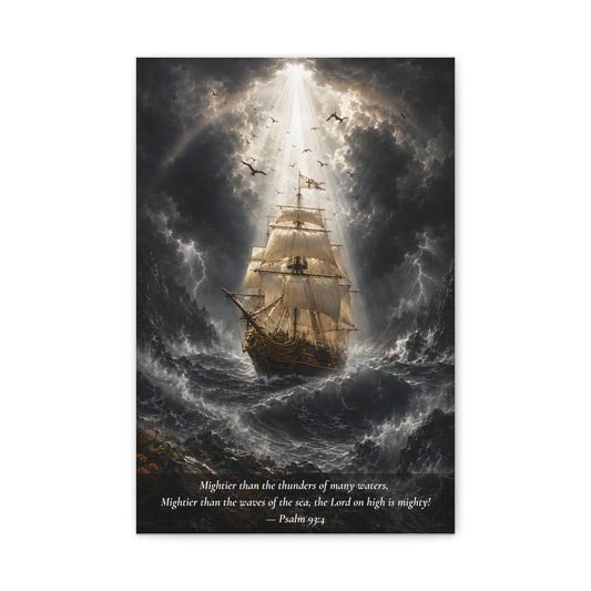 The Peace Beyond the Storm — Classic Canvas Wall Art | Psalm 93:4