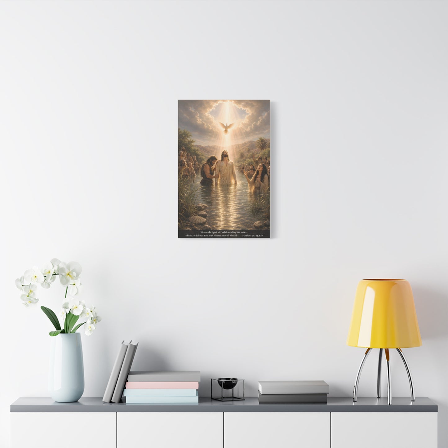 Jesus' Baptism — Matthew 3:16-17 | Classic Christian Canvas Art
