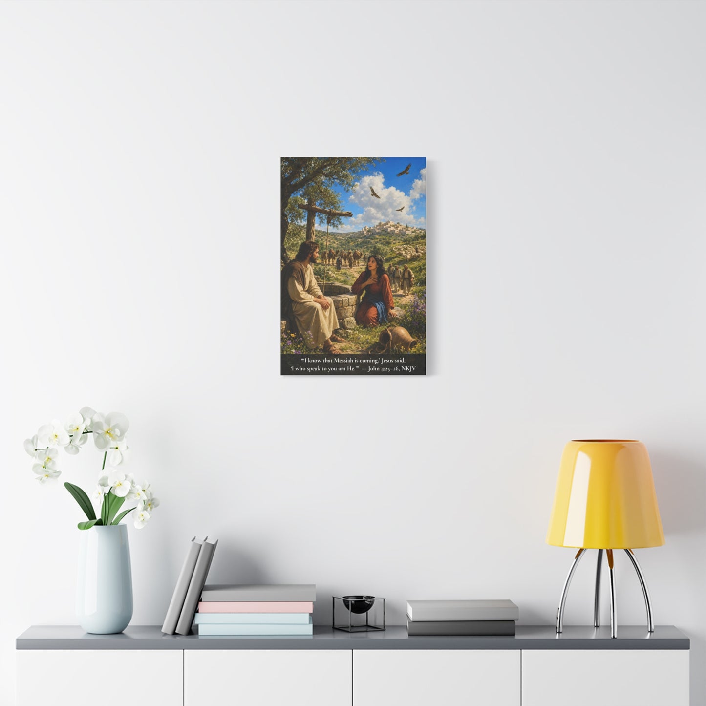 Woman at the Well — John 4:26 | Vibrant Christian Canvas Wall Art