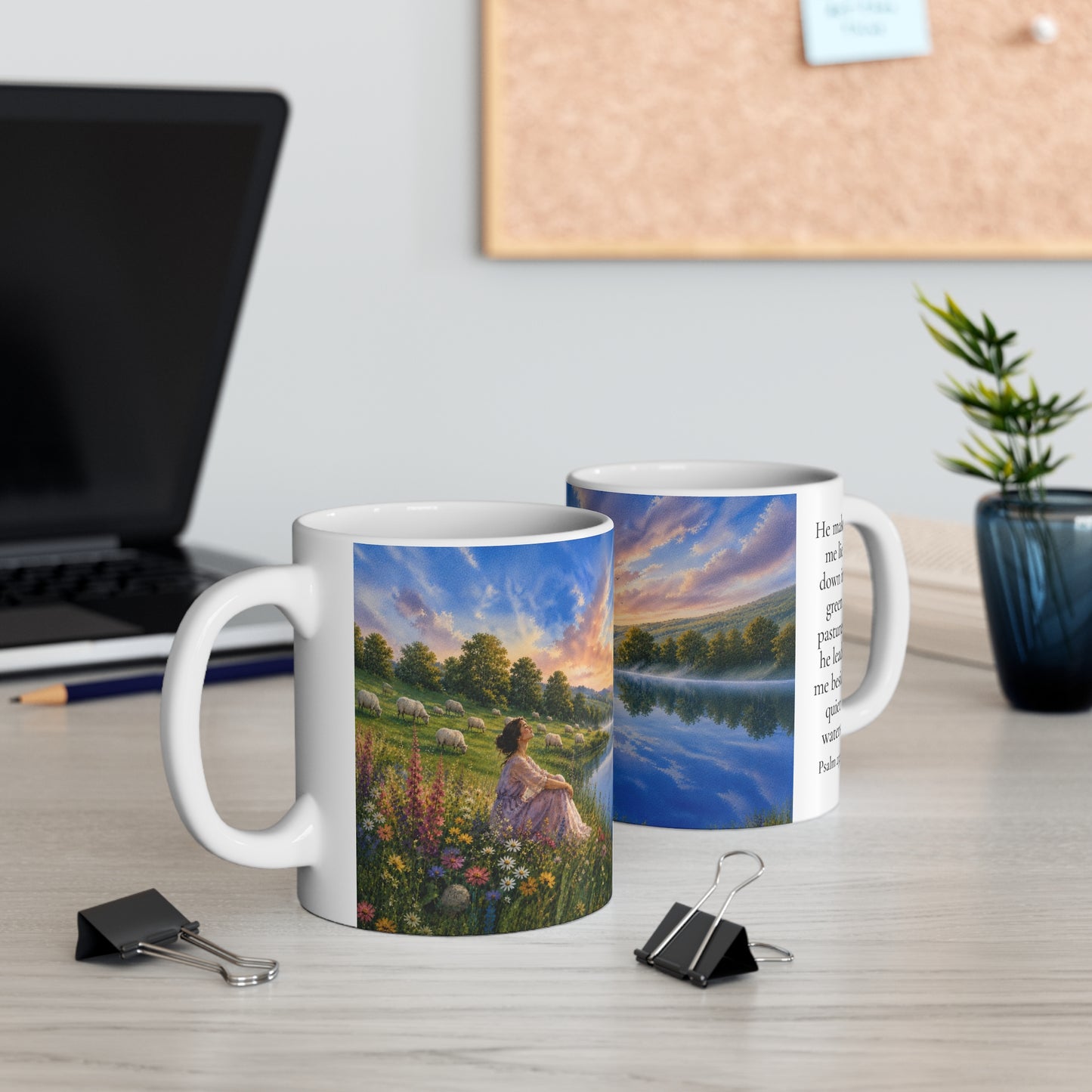 He Leads Me Beside Still Waters 11oz for Her - Psalm 23:2 Gift