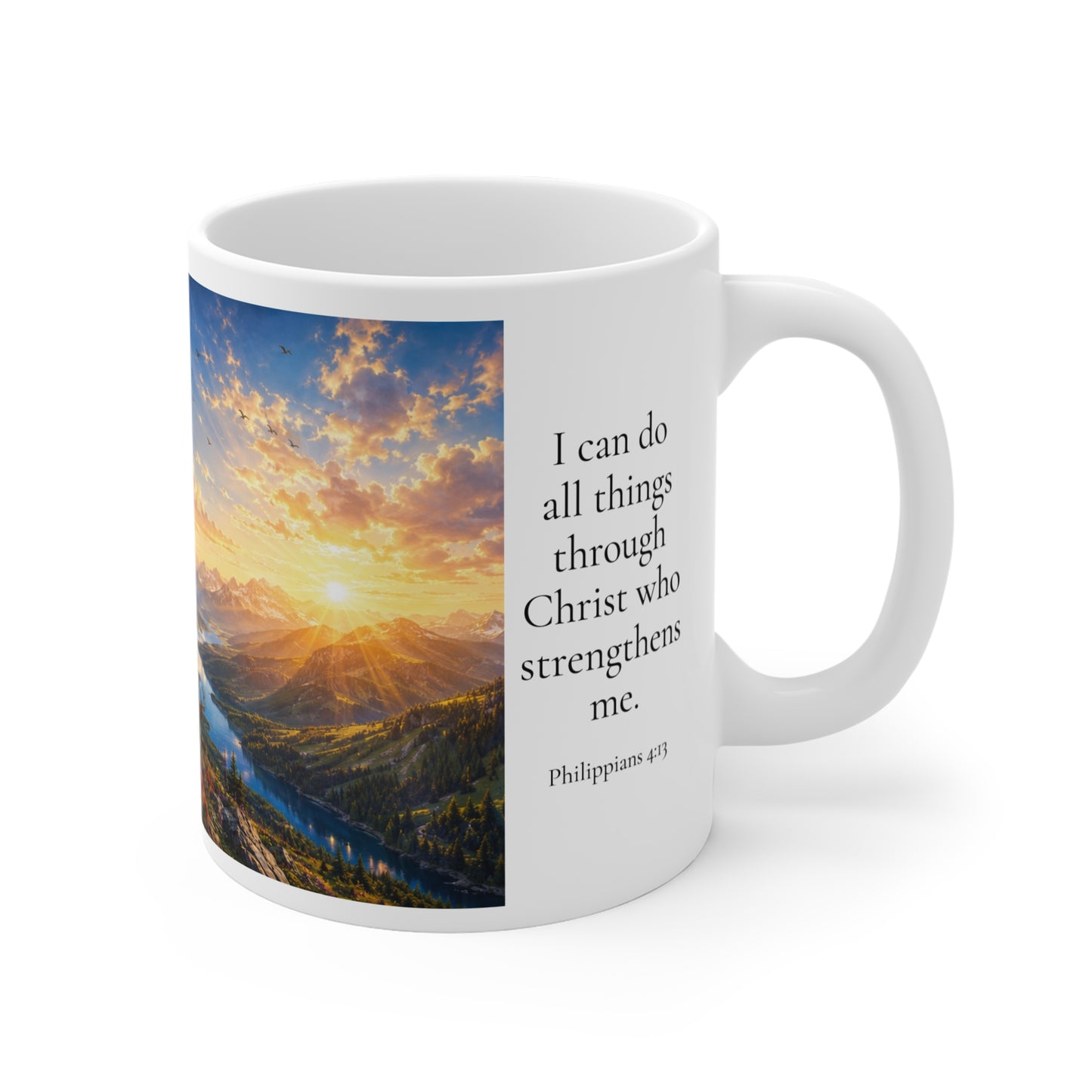 I Can Do All Things Through Christ Coffee Mug 11oz for Her - Philippians 4:13 Christian Gift