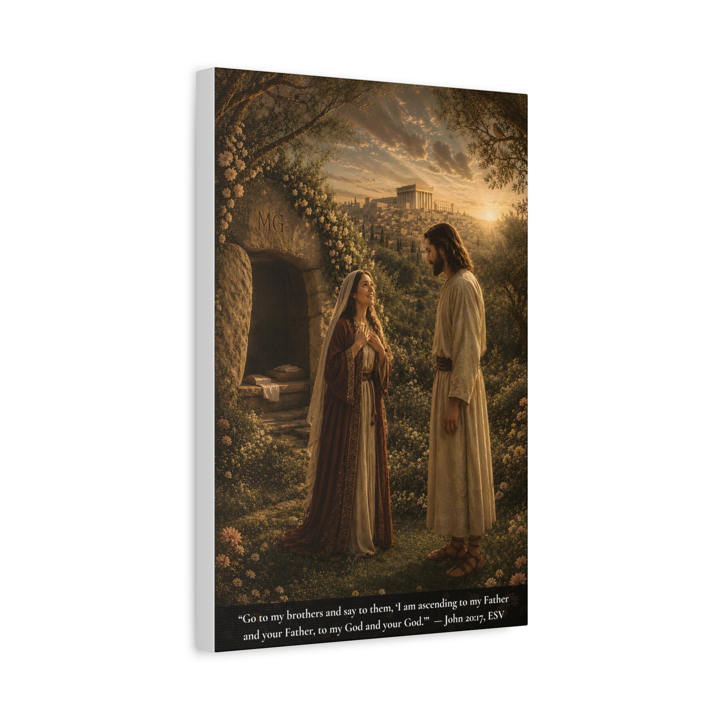 He Called Her Name — John 20:16 | Classic Christian Canvas Art
