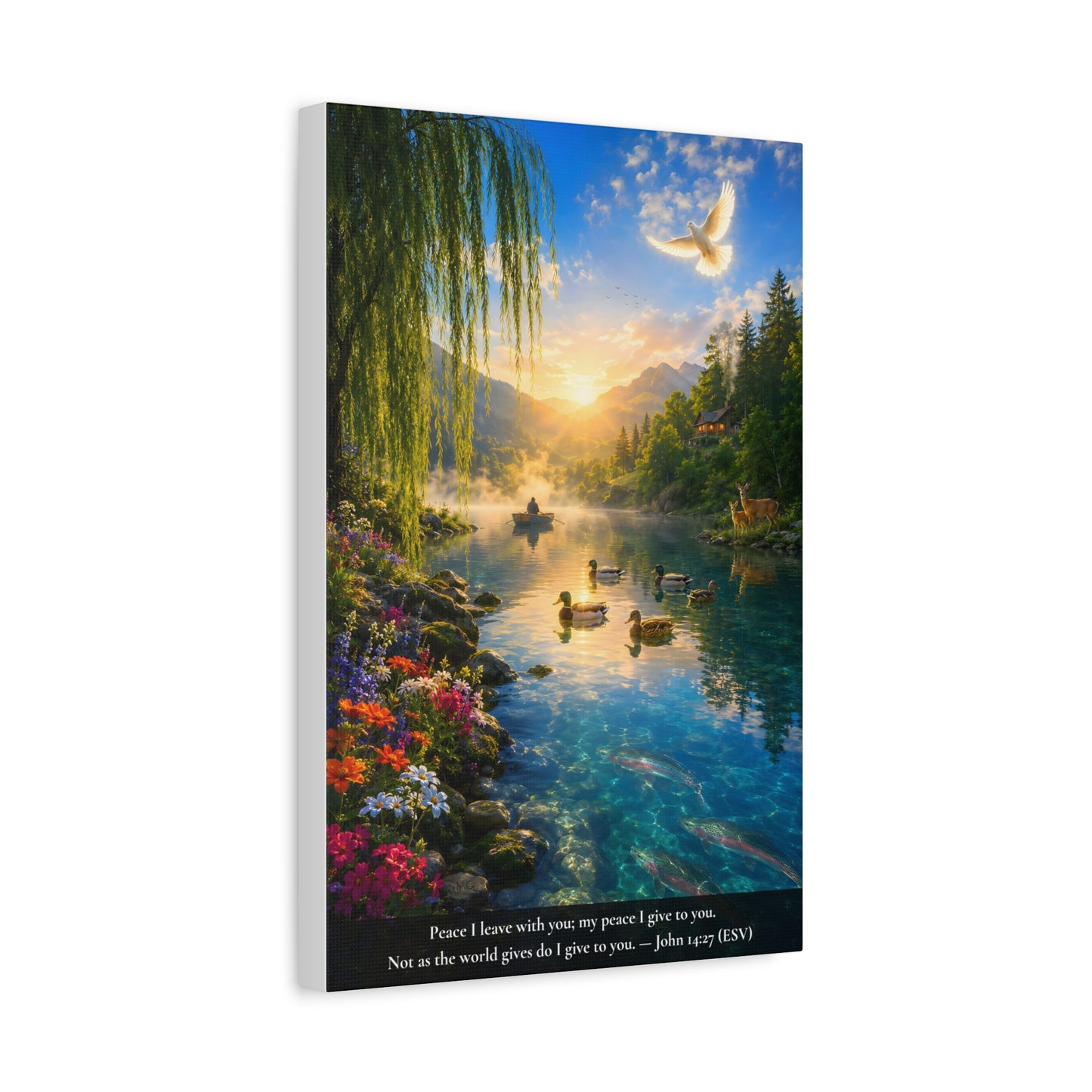 The Peace He Gives — Vibrant Canvas Wall Art | John 14:27