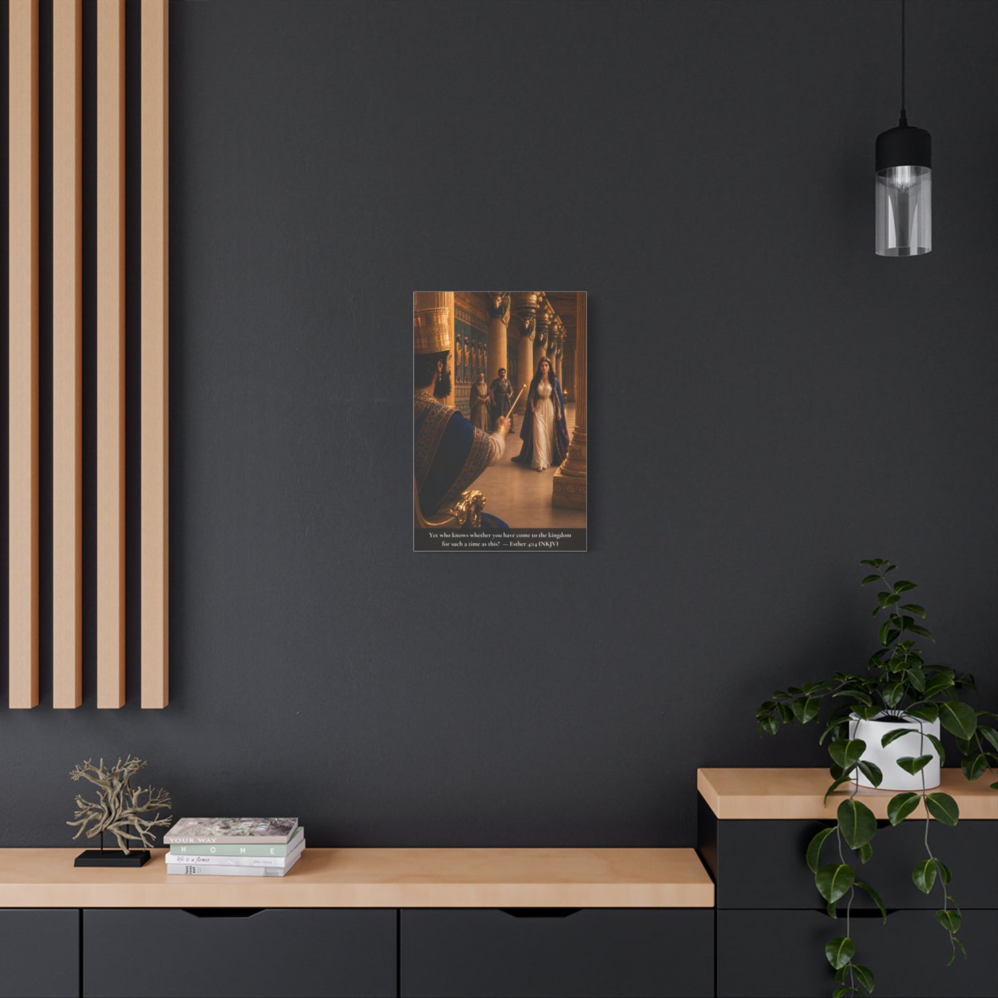 Esther Before the King — Esther 4:14 | Vibrant Christian Canvas Wall Art