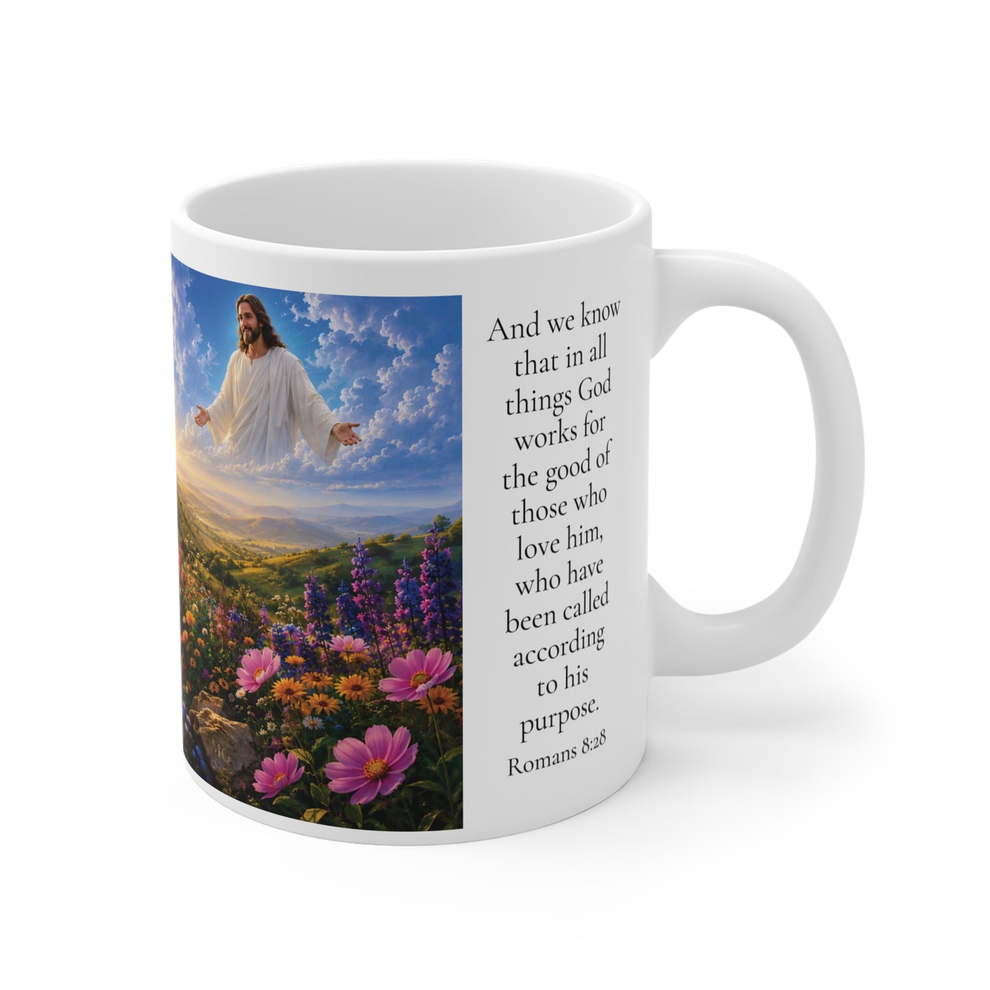 All Things Work Together for Good Coffee Mug 11oz - Romans 8:28 Christian Gift