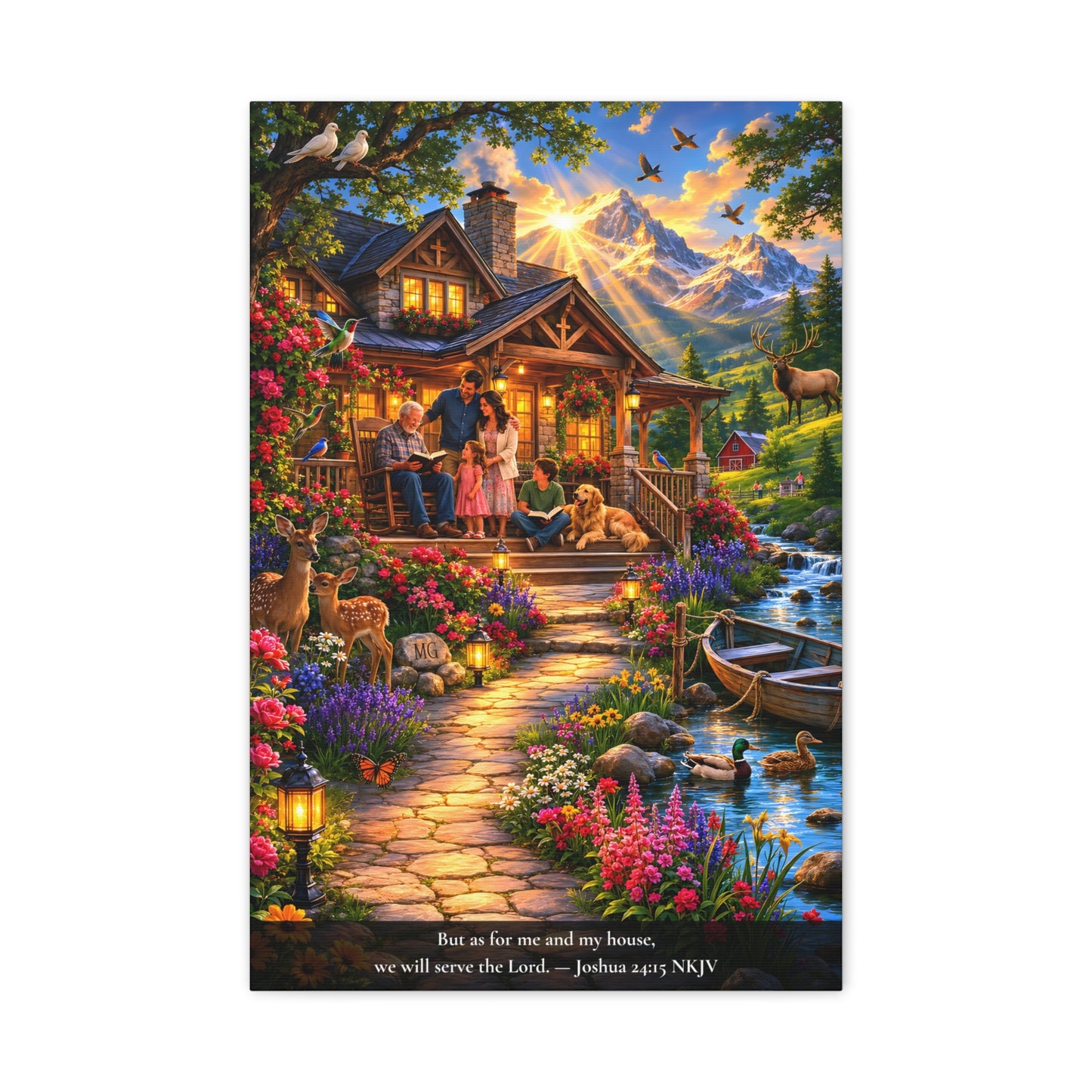 As for Me and My House — Joshua 24:15 | Vibrant Christian Canvas Wall Art