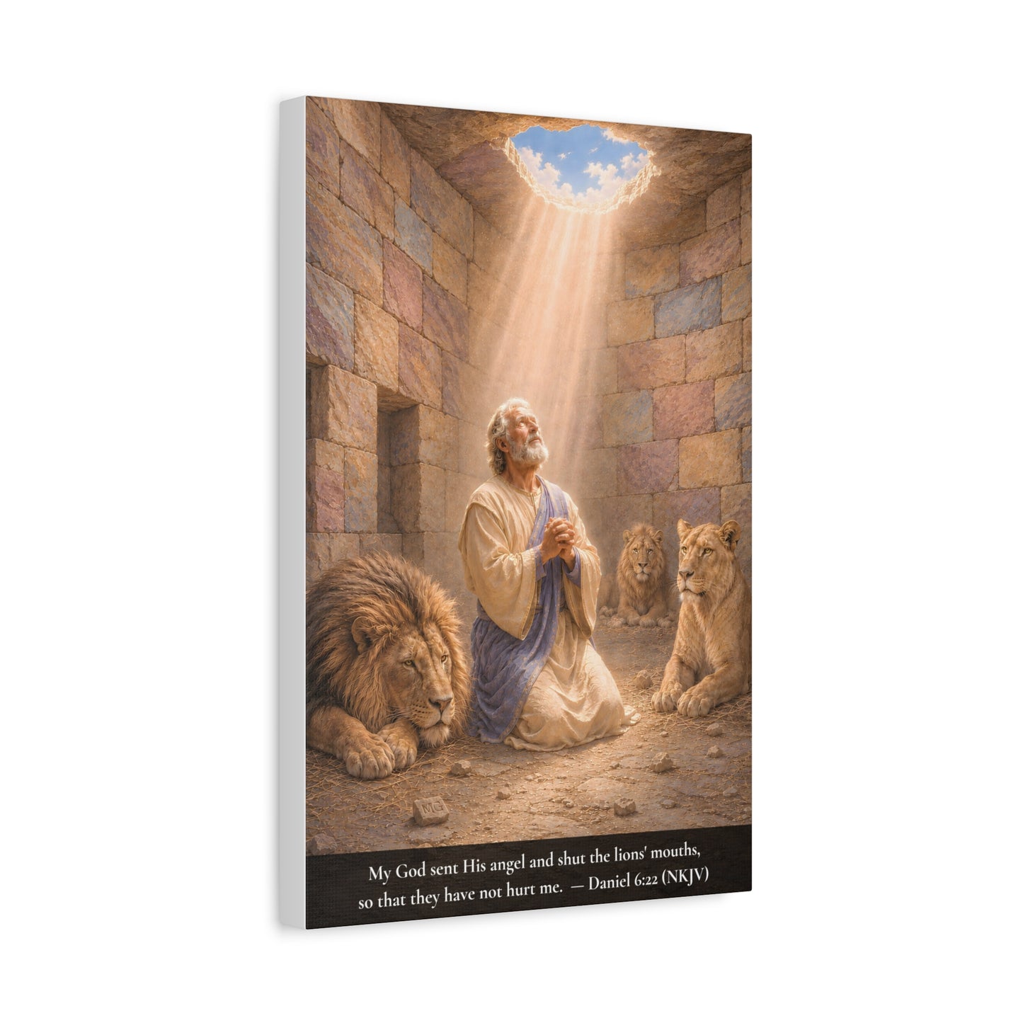 Daniel in the Lions' Den — Daniel 6:22 | Classic Christian Canvas Art