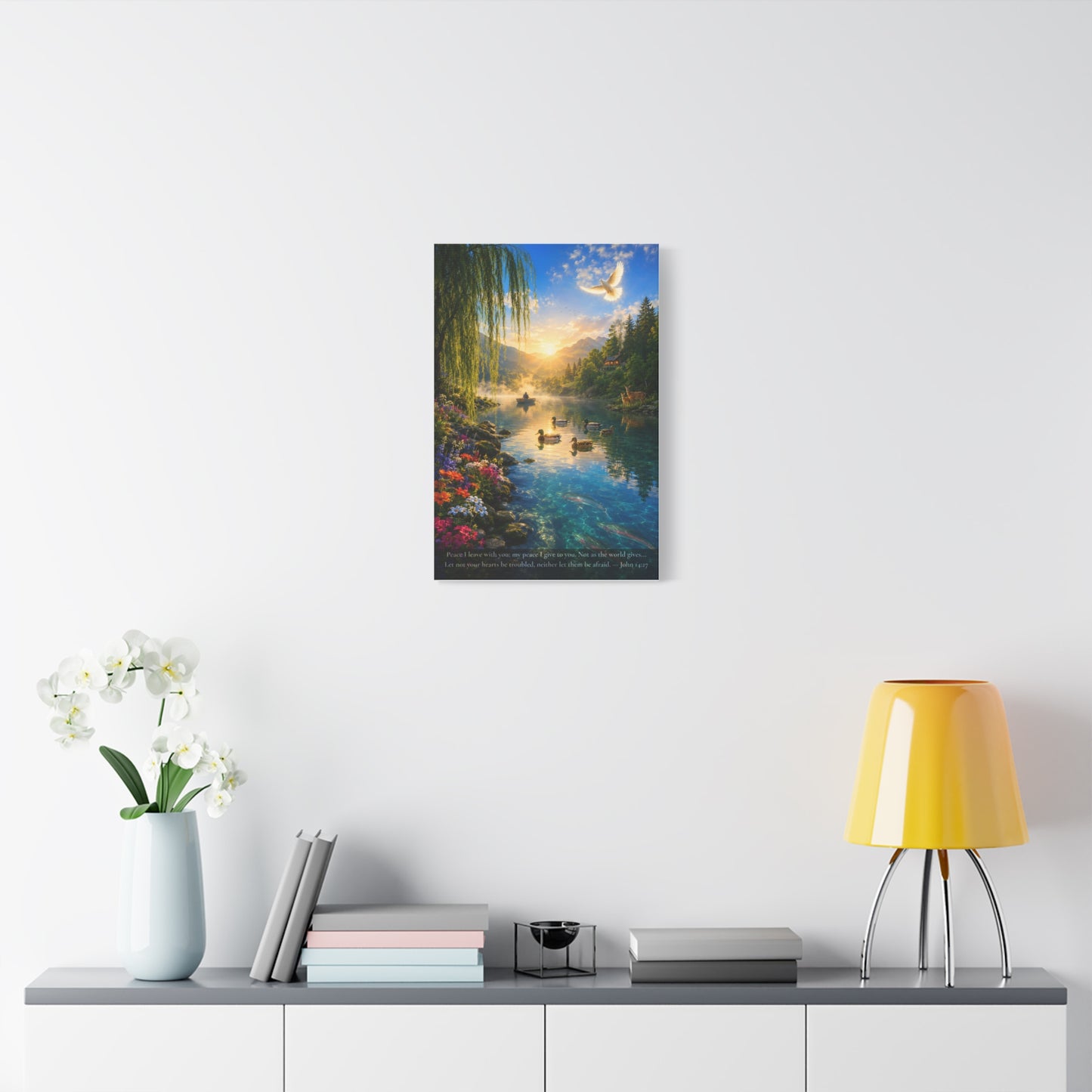 The Peace He Gives — Vibrant Canvas Wall Art | John 14:27