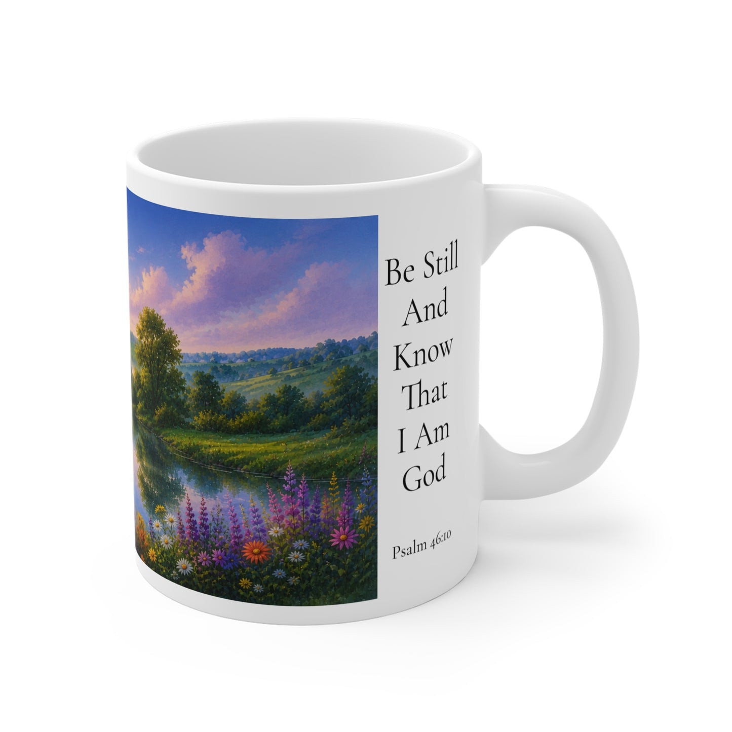 Be Still and Know That I Am God Coffee Mug 11oz — Psalm 46:10 Christian Gift