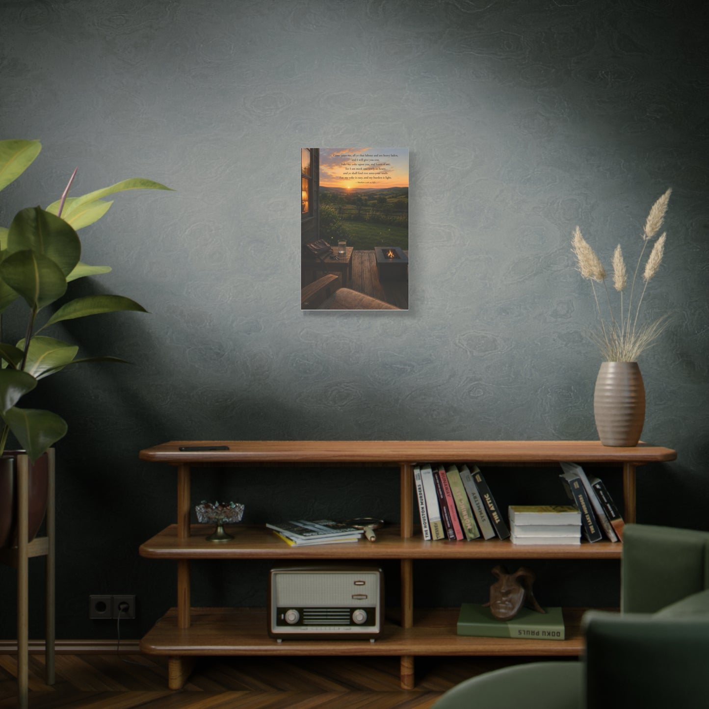 I Will Give You Rest — Matthew 11:28-30 | Quiet Grace Canvas Wall Art