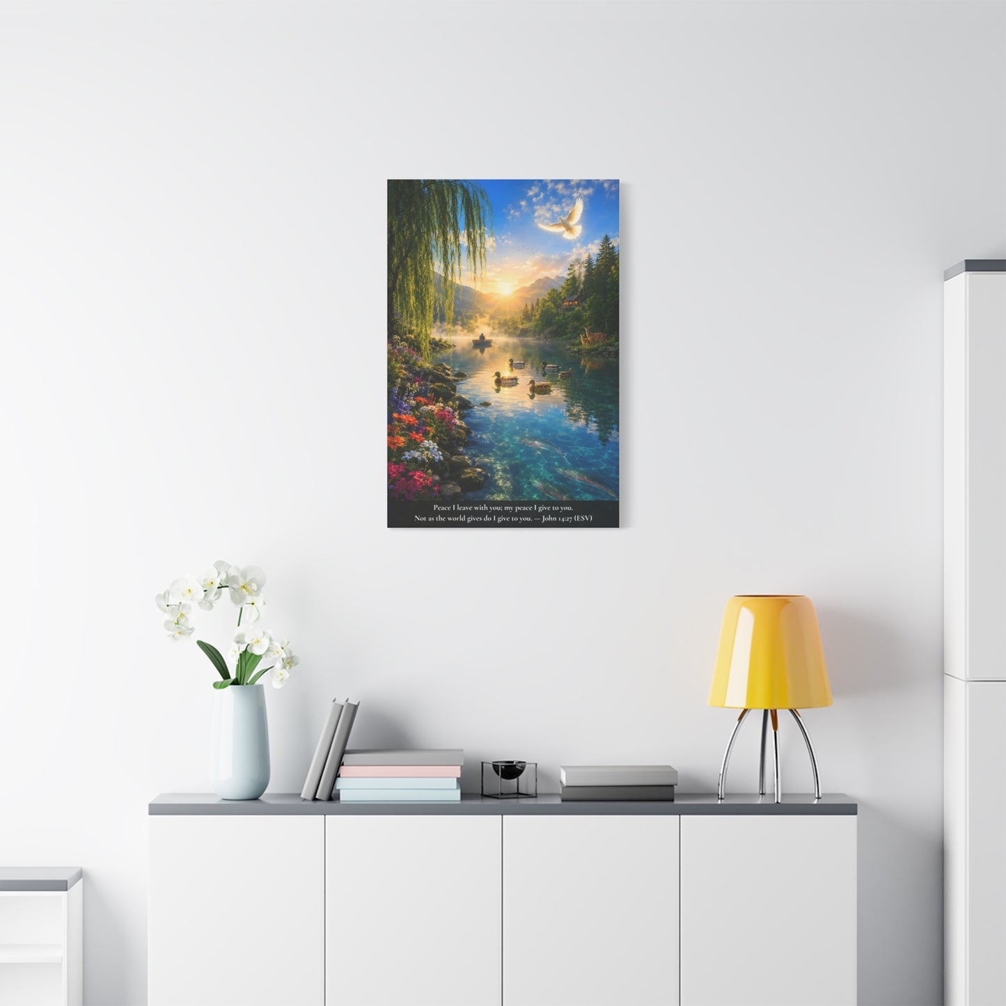 The Peace He Gives — Vibrant Canvas Wall Art | John 14:27