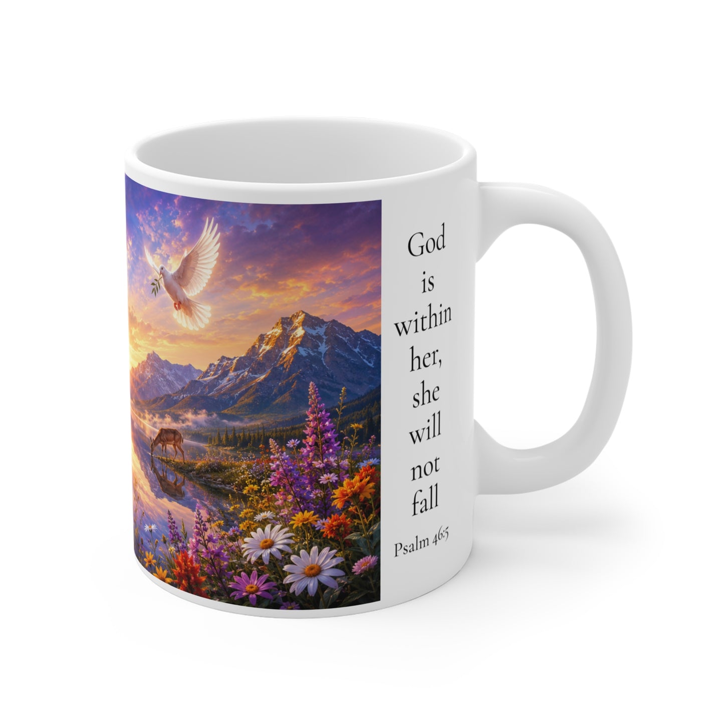 God Is Within Her Mug 11oz - Psalm 46:5 Christian Gift