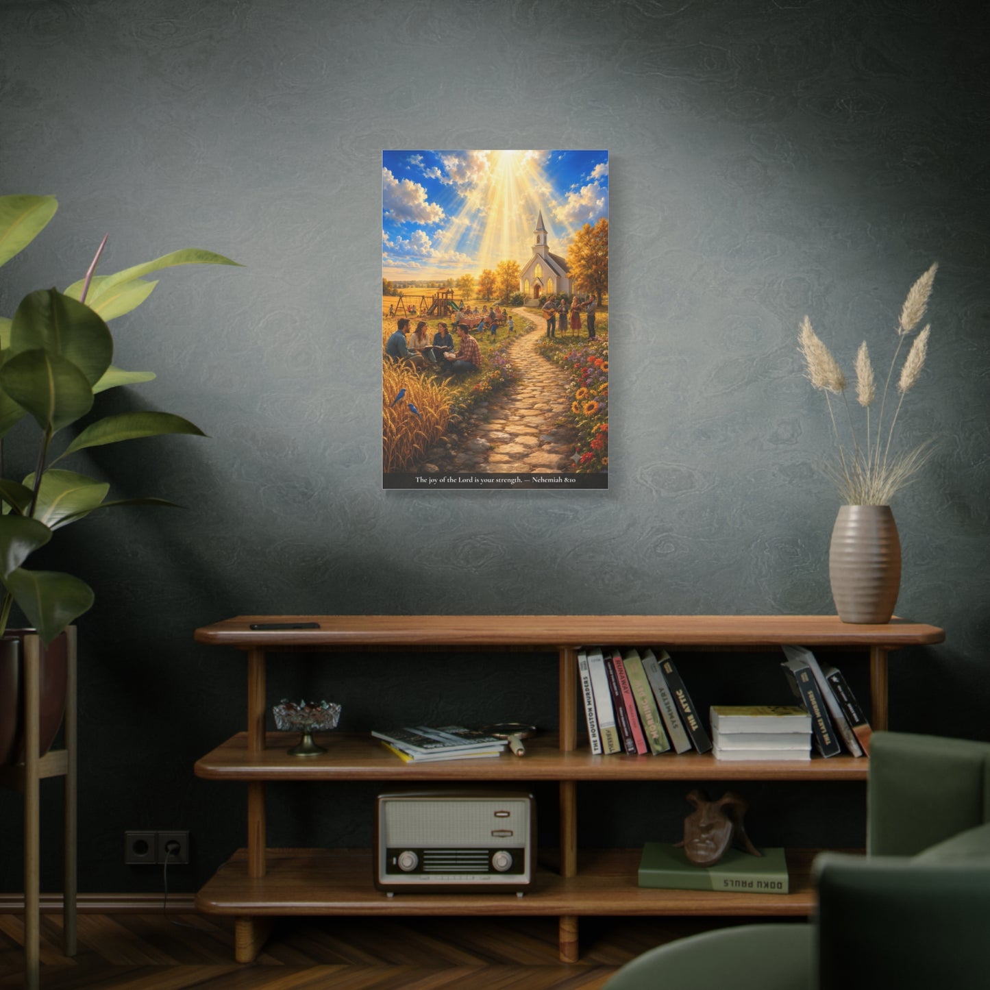 The Joy of the Lord — Nehemiah 8:10 — Vibrant Edition — Christian Canvas Wall Art