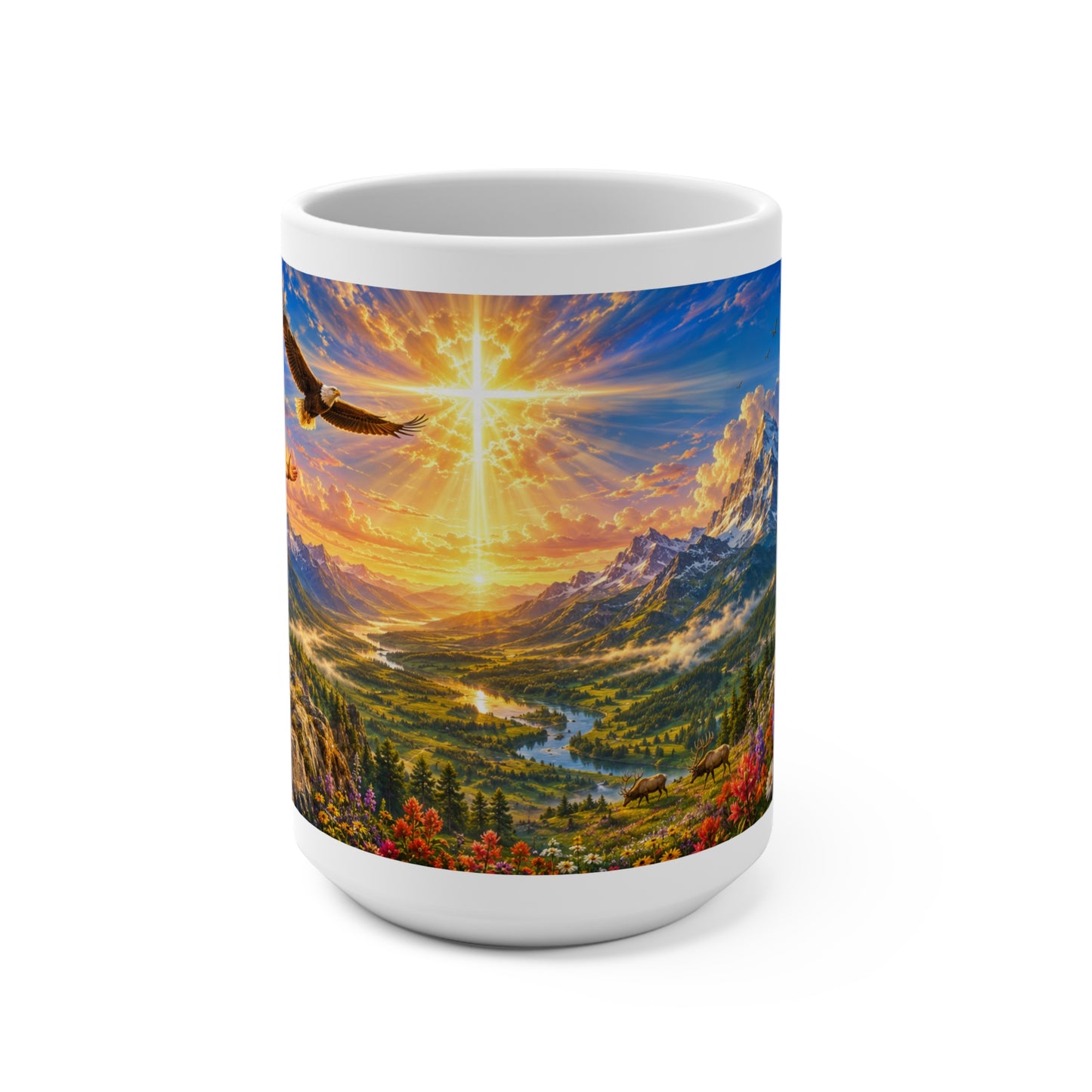 Father's Day Gift for Dad — Isaiah 40:31 Eagle Mug 15oz — Soar on Wings Like Eagles