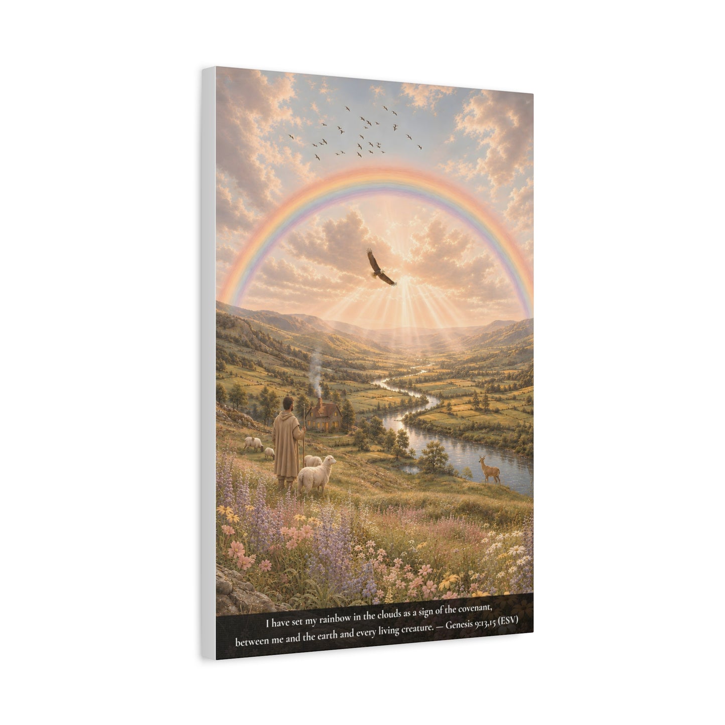 My Rainbow in the Clouds — Genesis 9:13 — Classic Edition — Christian Canvas Wall Art