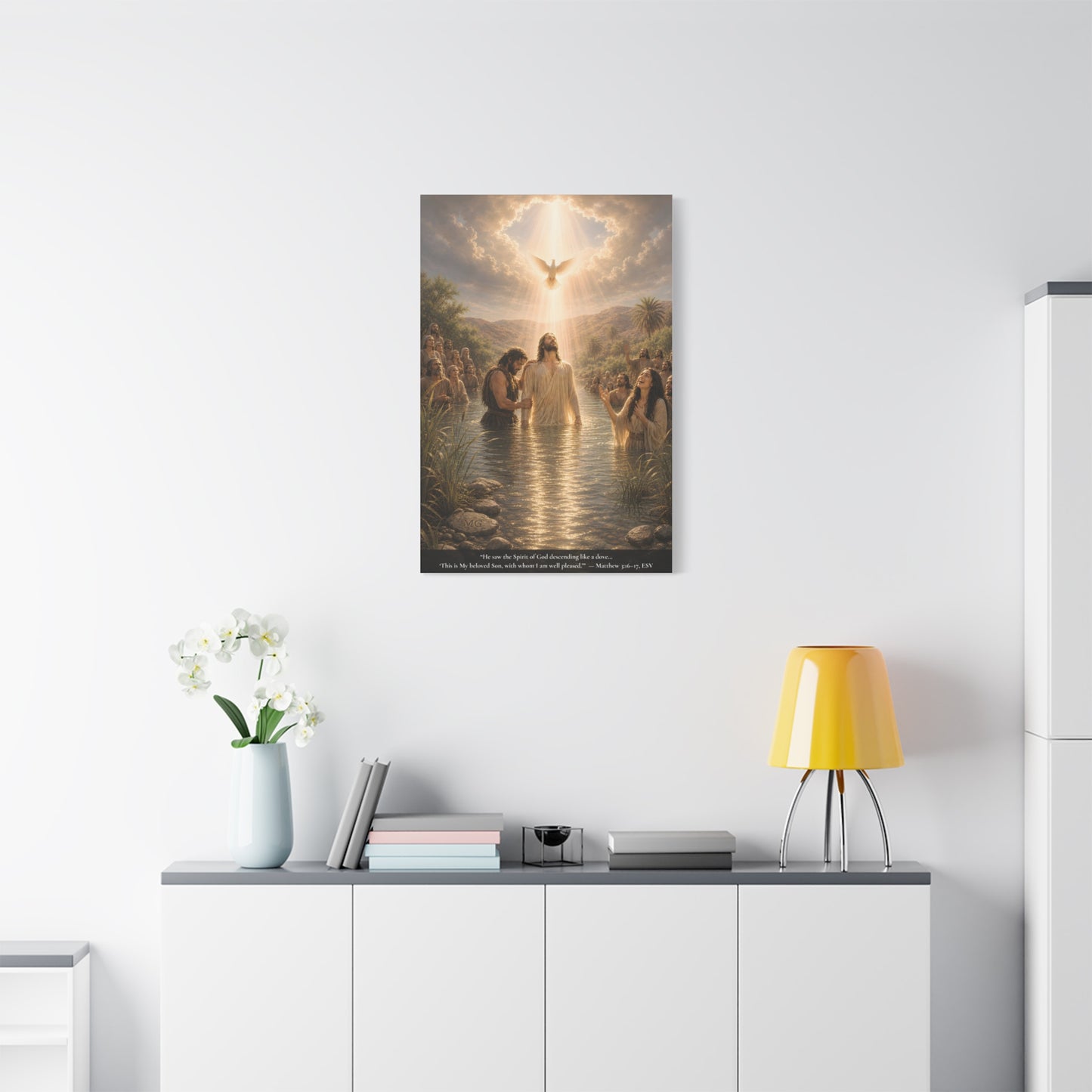 Jesus' Baptism — Matthew 3:16-17 | Classic Christian Canvas Art