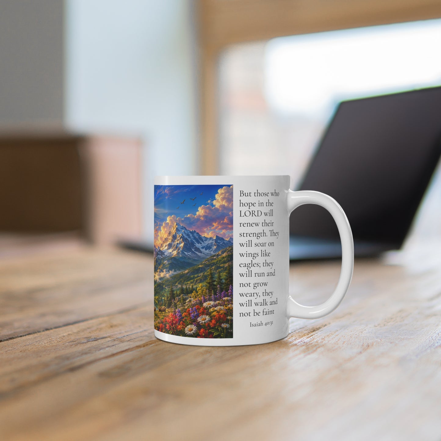Father's Day Gift for Dad — Isaiah 40:31 Eagle Mug 11oz — Soar on Wings Like Eagles