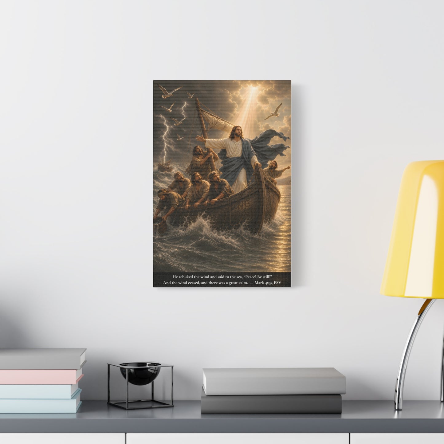 Jesus Saves Peter — Matthew 14:30-31 | Classic Christian Canvas Art