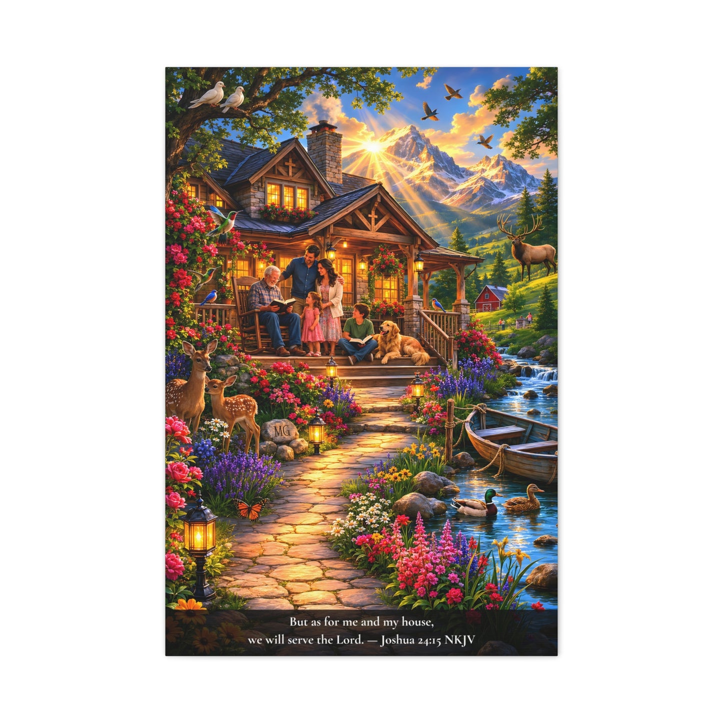 As for Me and My House — Joshua 24:15 | Vibrant Christian Canvas Wall Art