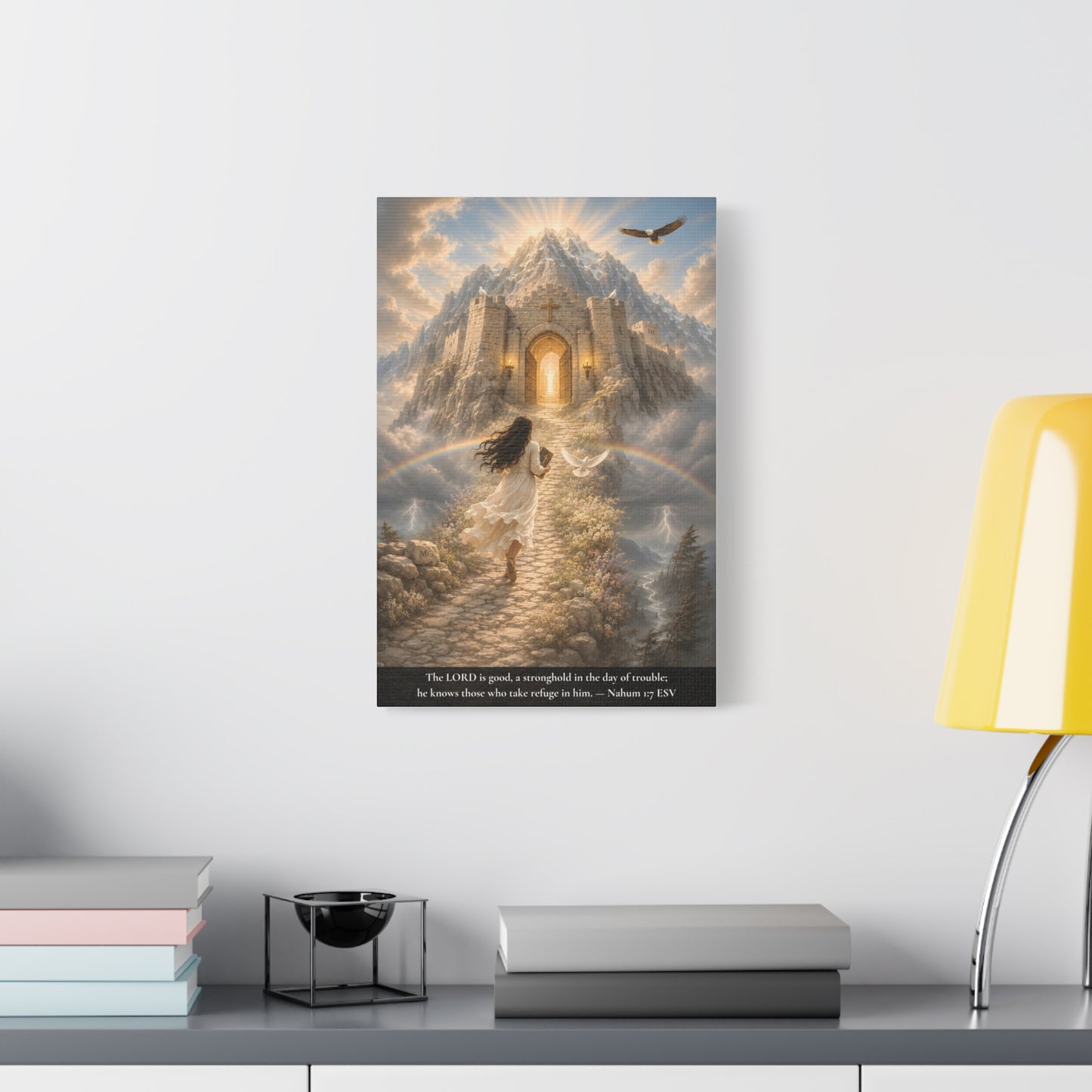 The Lord Is Good — A Stronghold in the Day of Trouble | Nahum 1:7 | Classic Christian Canvas Art