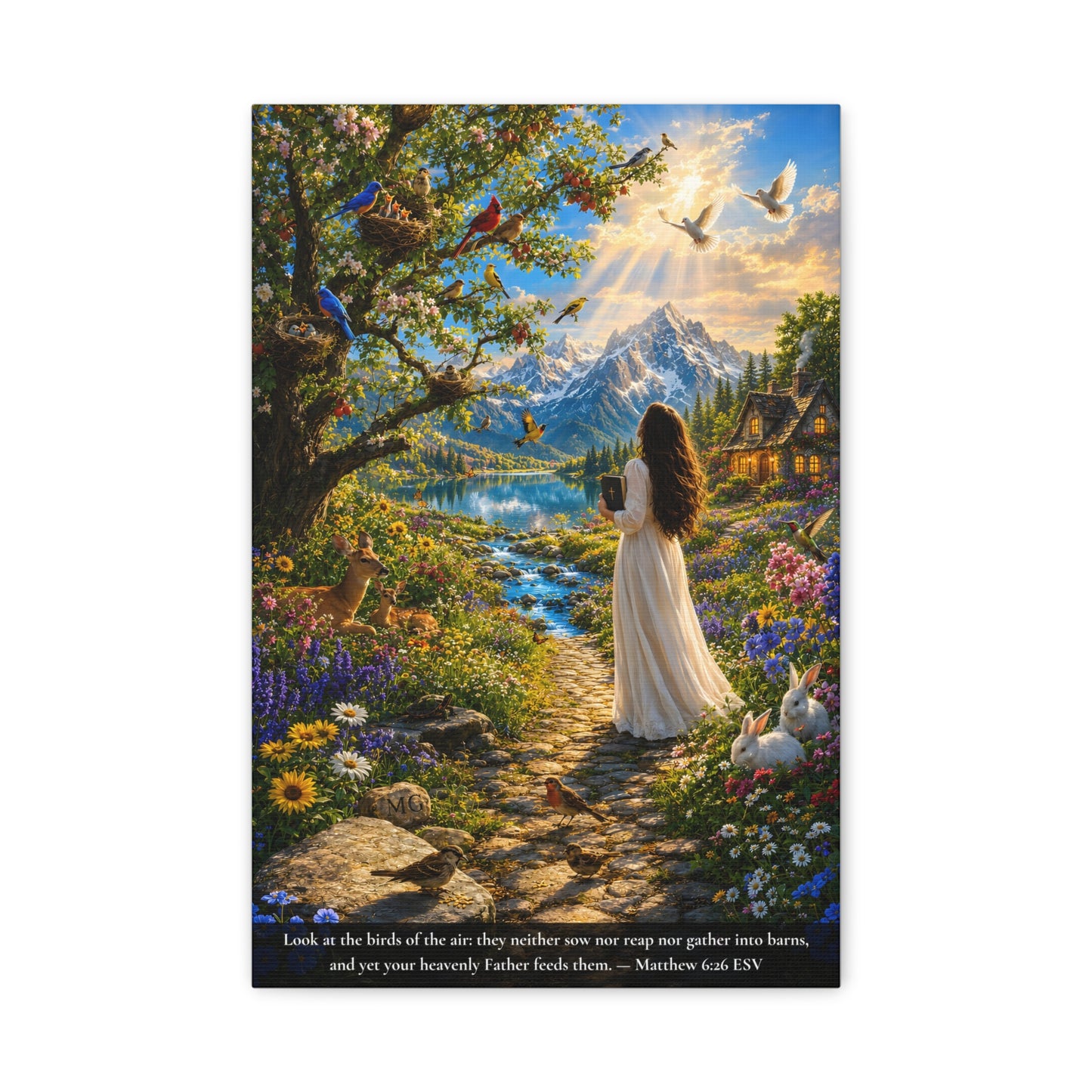 Consider the Birds of the Air — Matthew 6:26 | Vibrant Christian Canvas Wall Art