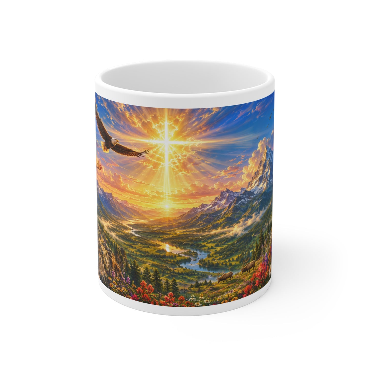 Father's Day Gift for Dad — Isaiah 40:31 Eagle Mug 11oz — Soar on Wings Like Eagles