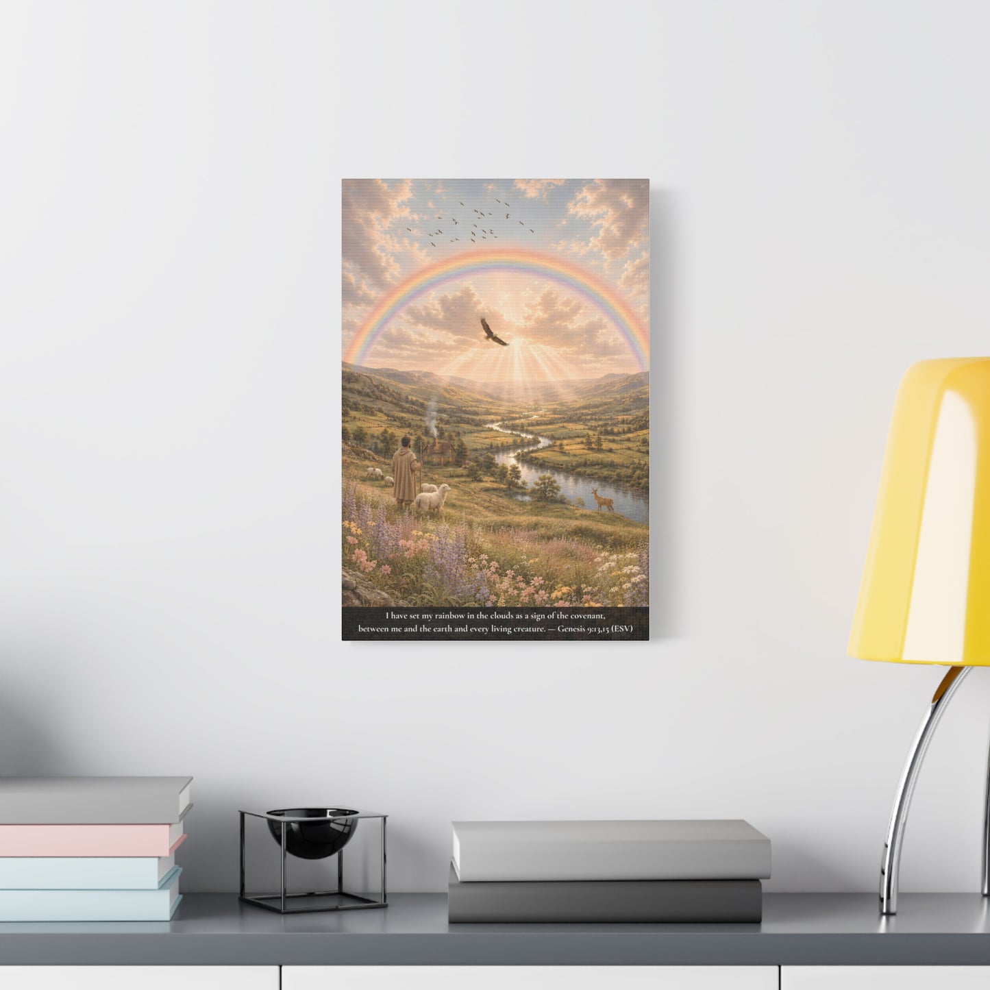 My Rainbow in the Clouds — Genesis 9:13 — Classic Edition — Christian Canvas Wall Art