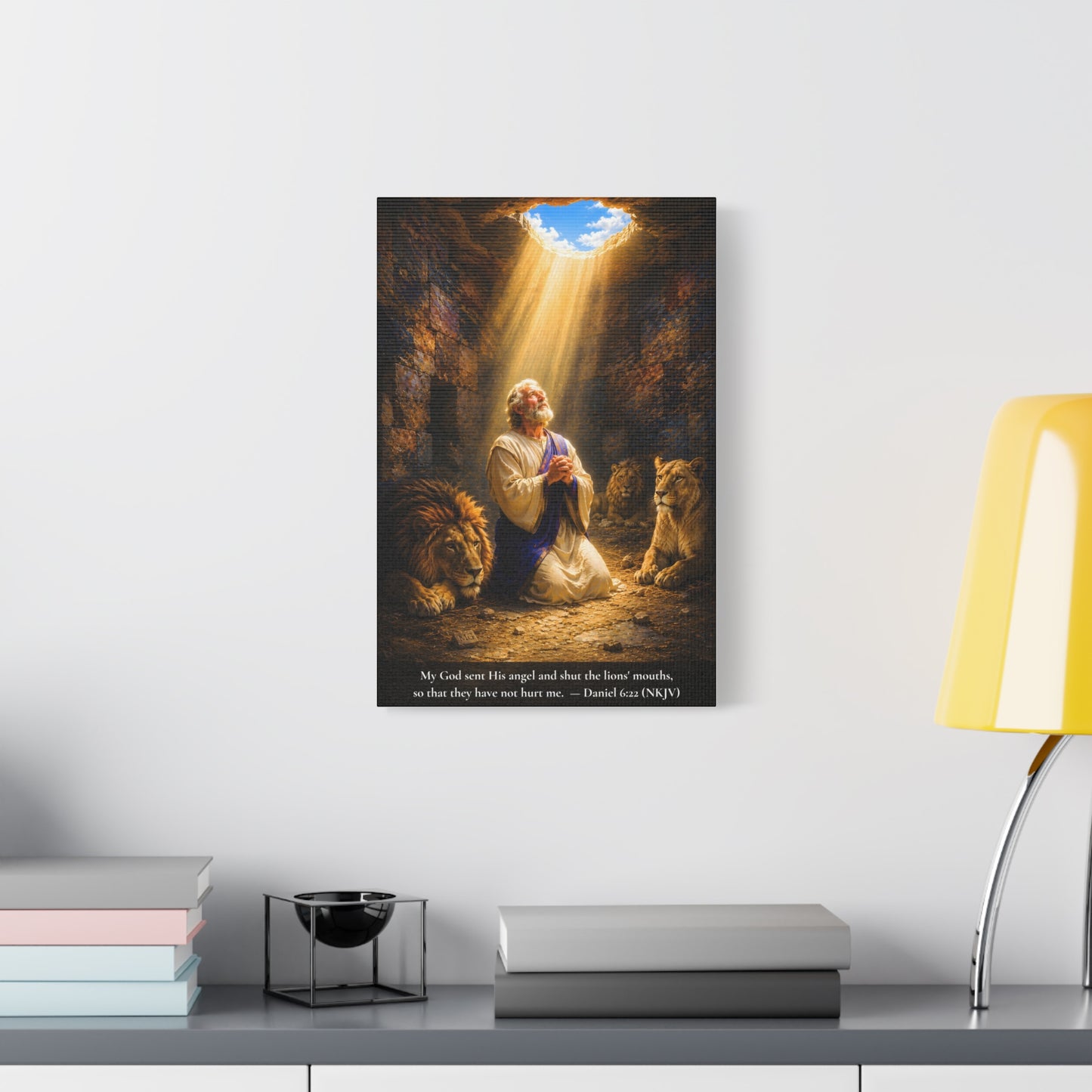 Daniel in the Lions' Den — Daniel 6:22 | Vibrant Christian Canvas Wall Art