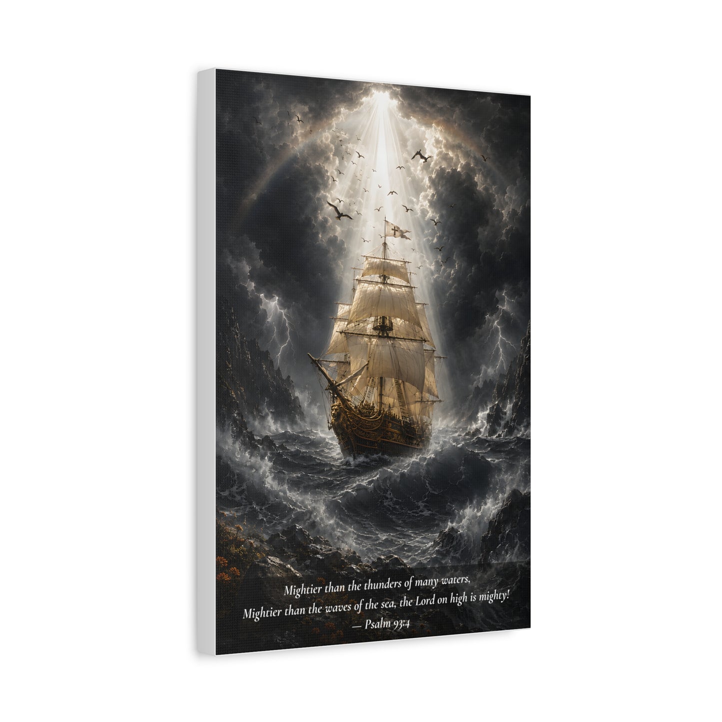 The Peace Beyond the Storm — Classic Canvas Wall Art | Psalm 93:4