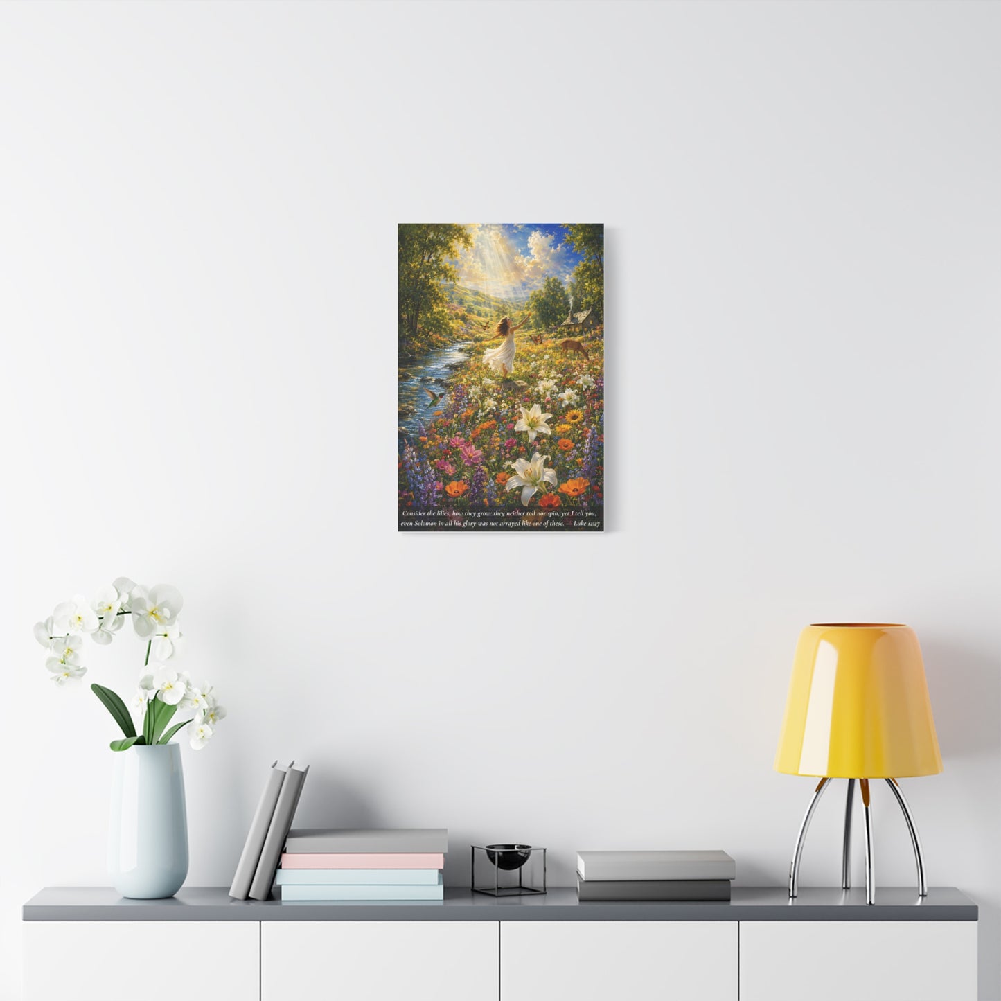 Consider the Lilies — Luke 12:27 — Vibrant Edition — Christian Canvas Wall Art