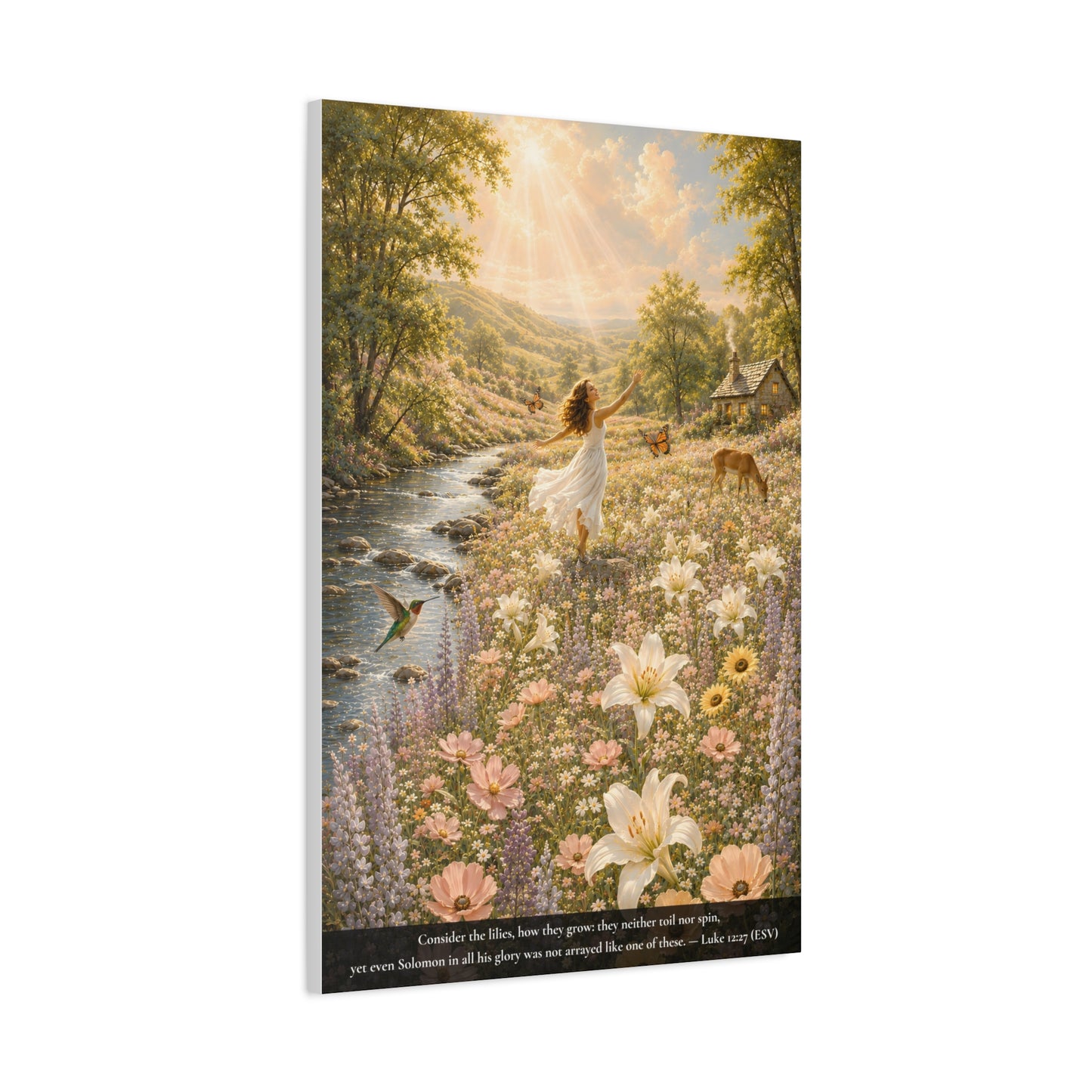 Consider the Lilies — Luke 12:27 — Classic Edition — Christian Canvas Wall Art