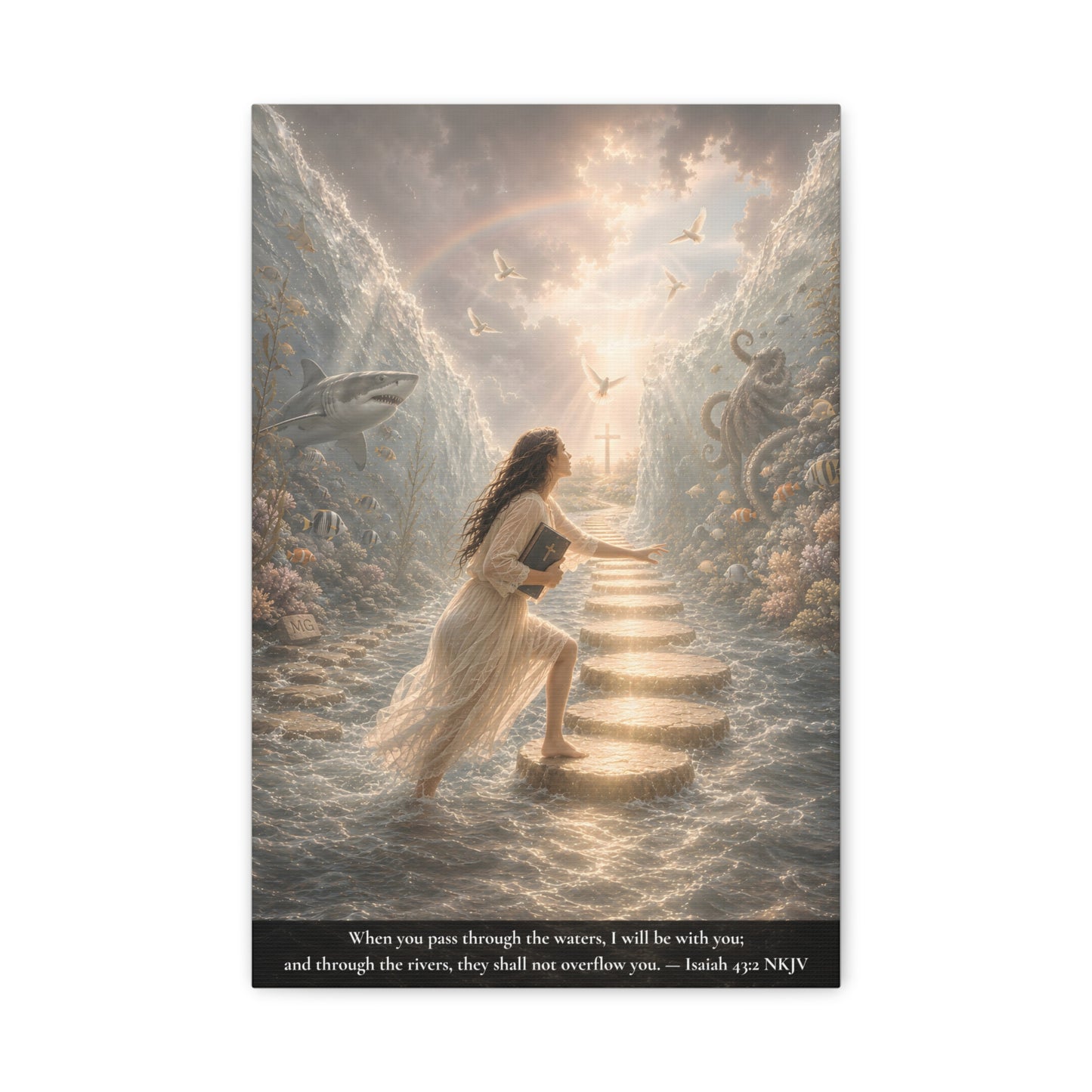 When You Pass Through the Waters — Isaiah 43:2 | Classic Christian Canvas Art