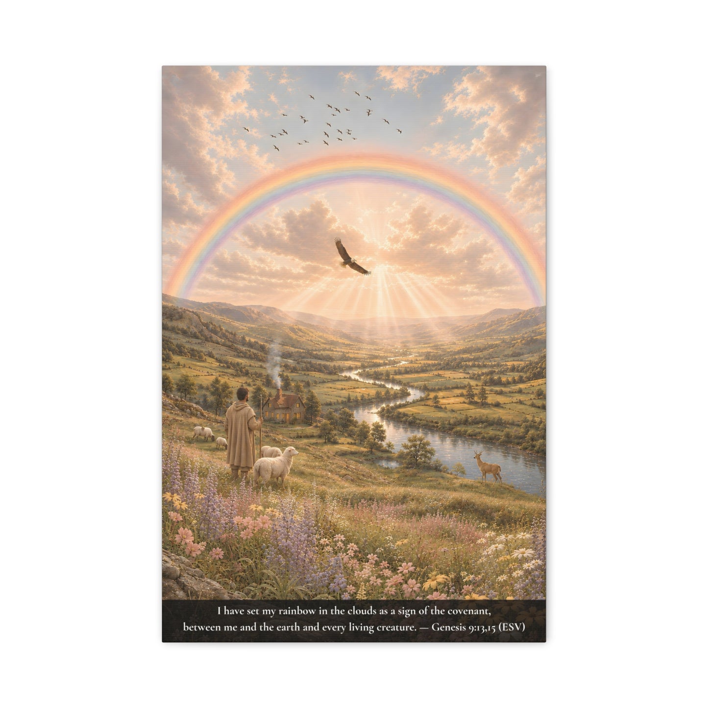 My Rainbow in the Clouds — Genesis 9:13 — Classic Edition — Christian Canvas Wall Art