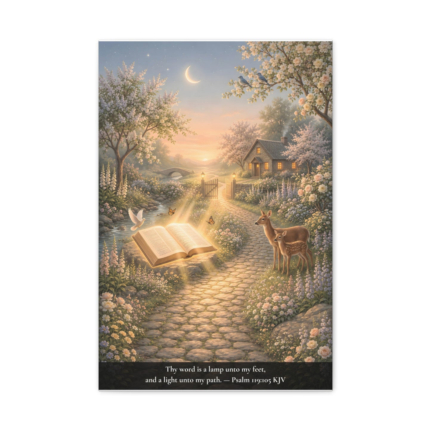 Thy Word Is a Lamp — Psalm 119:105 | Classic Christian Canvas Art