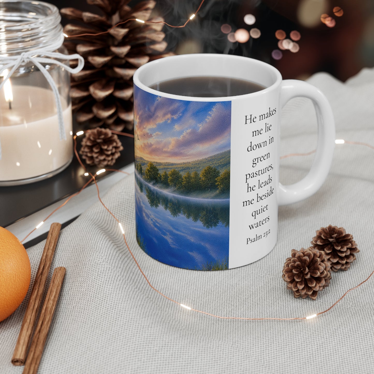 He Leads Me Beside Still Waters 11oz for Her - Psalm 23:2 Gift
