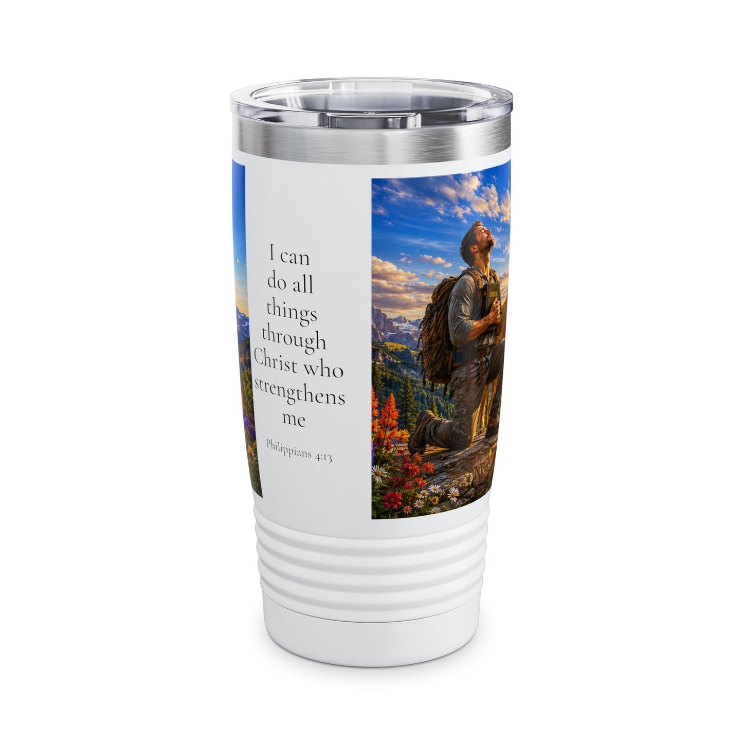 I Can Do All Things Through Christ Tumbler 20oz for Him - Philippians 4:13 Christian Gift