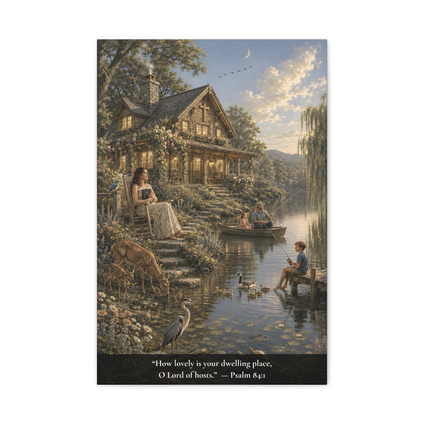 How Lovely Is Your Dwelling Place — Psalm 84:1 — Classic Edition — Christian Canvas Wall Art