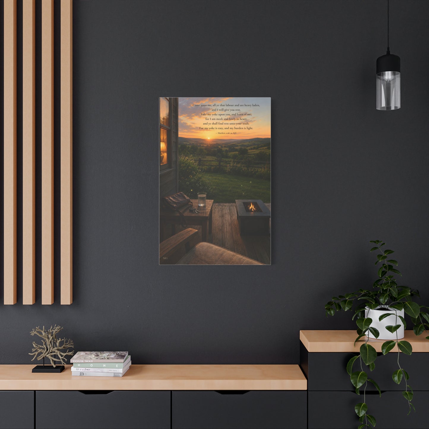 I Will Give You Rest — Matthew 11:28-30 | Quiet Grace Canvas Wall Art