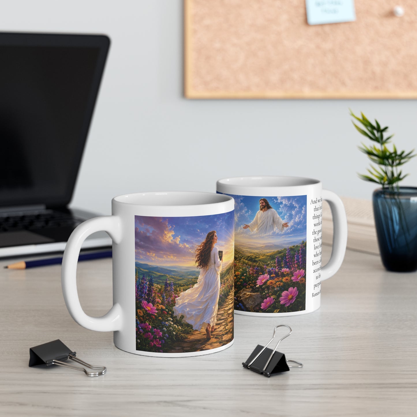 All Things Work Together for Good Coffee Mug 11oz - Romans 8:28 Christian Gift
