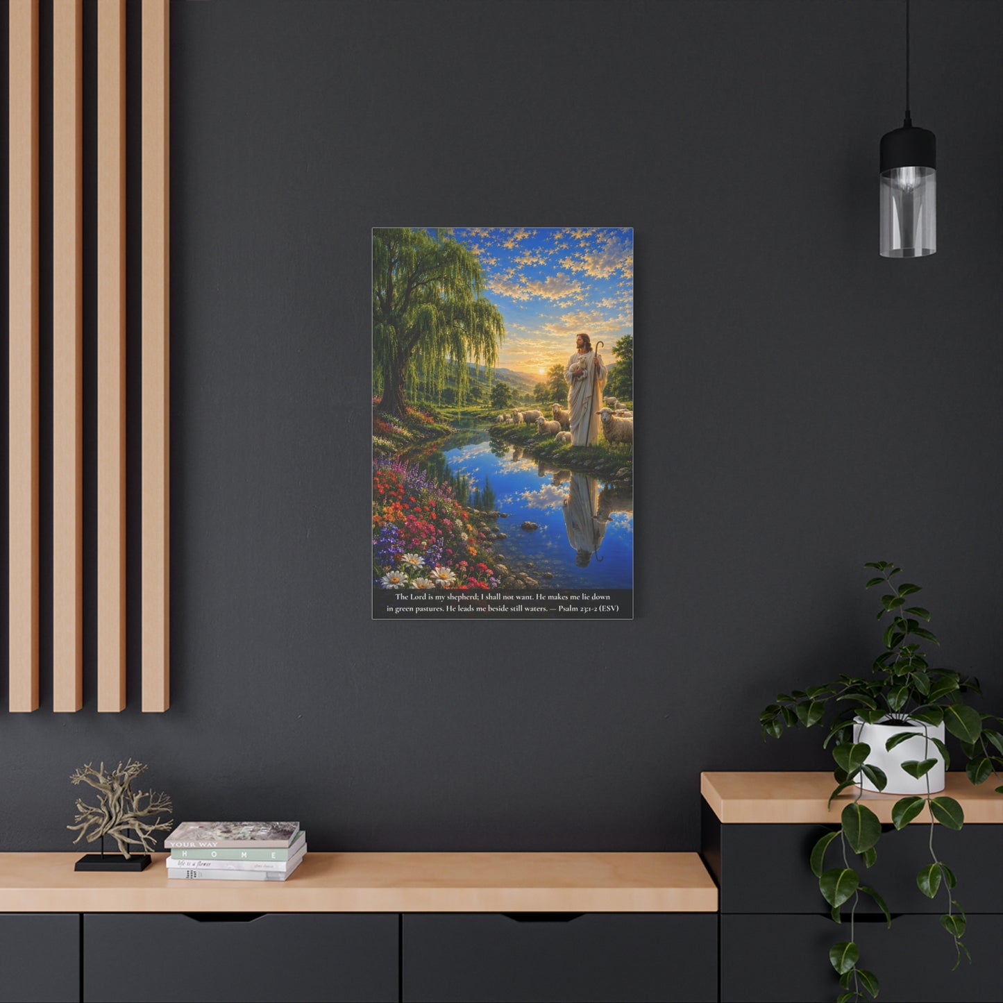 The Lord Is My Shepherd — Vibrant Canvas Wall Art | Psalm 23:1-2