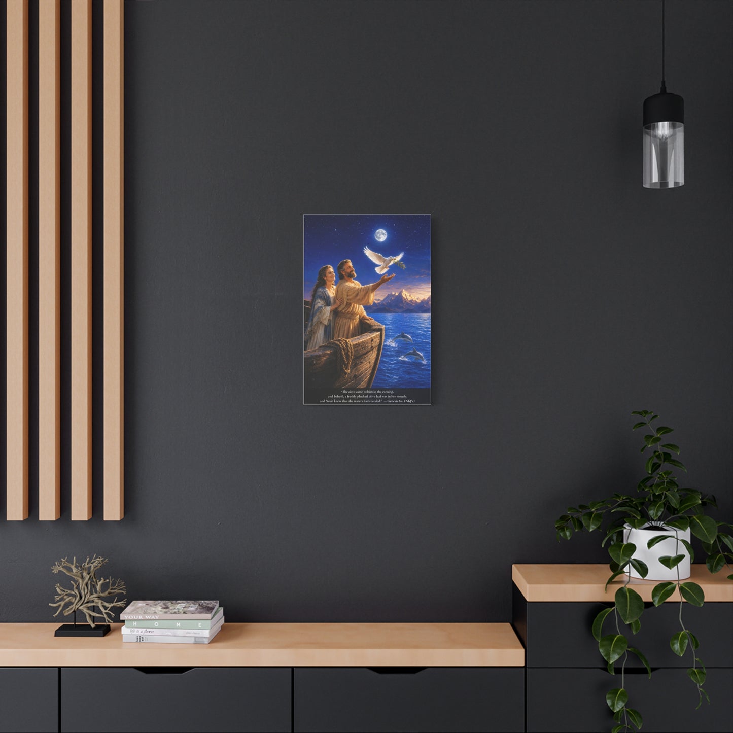 Noah's Dove Returns with the Olive Branch — Genesis 8:11 | Vibrant Christian Canvas Wall Art
