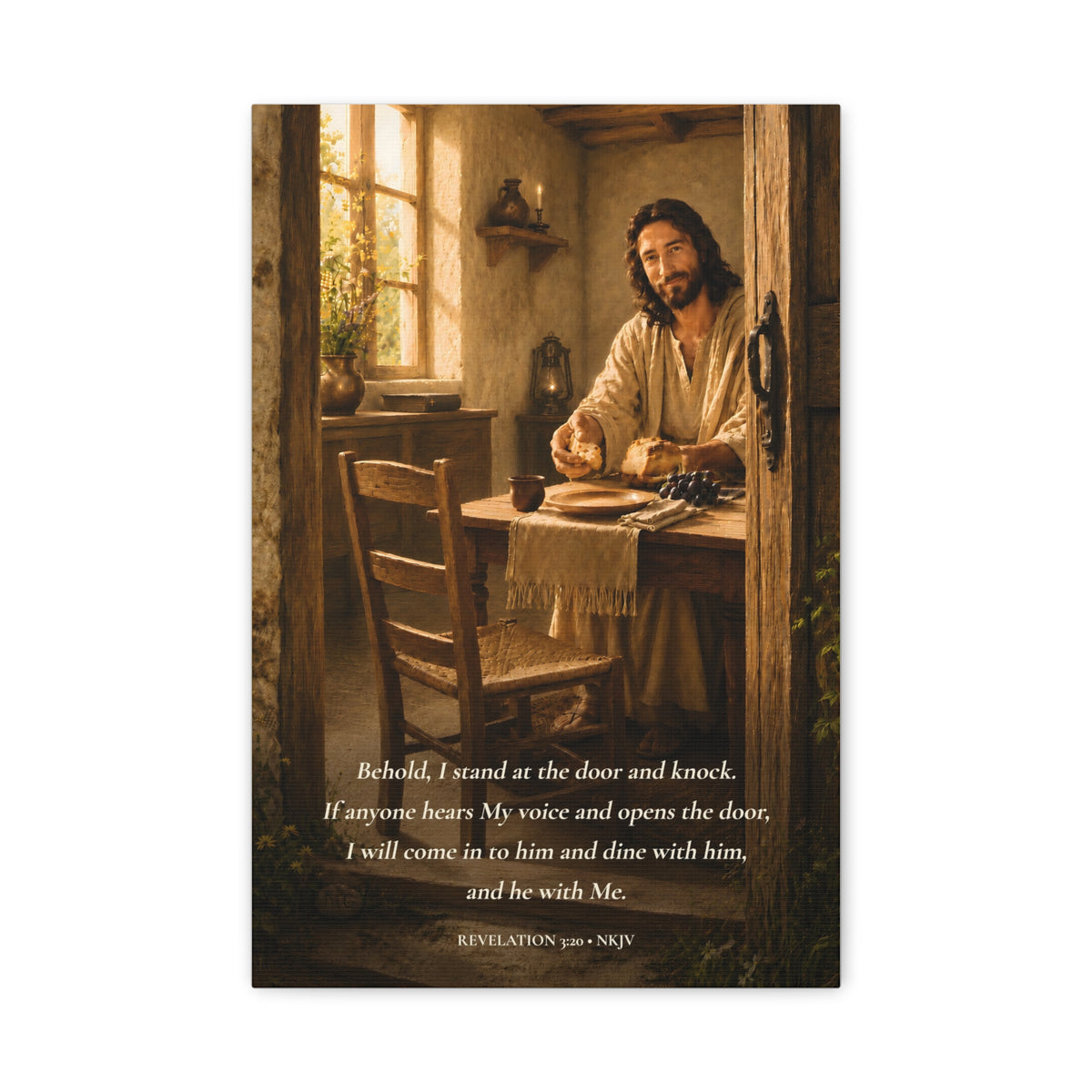 Behold I Stand at the Door — Revelation 3:20 | Quiet Grace Wall Art