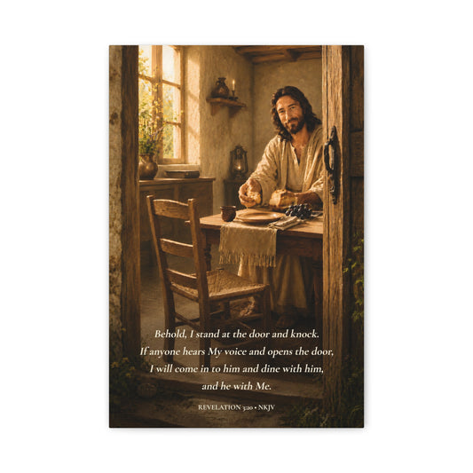 Behold I Stand at the Door — Revelation 3:20 | Quiet Grace Wall Art