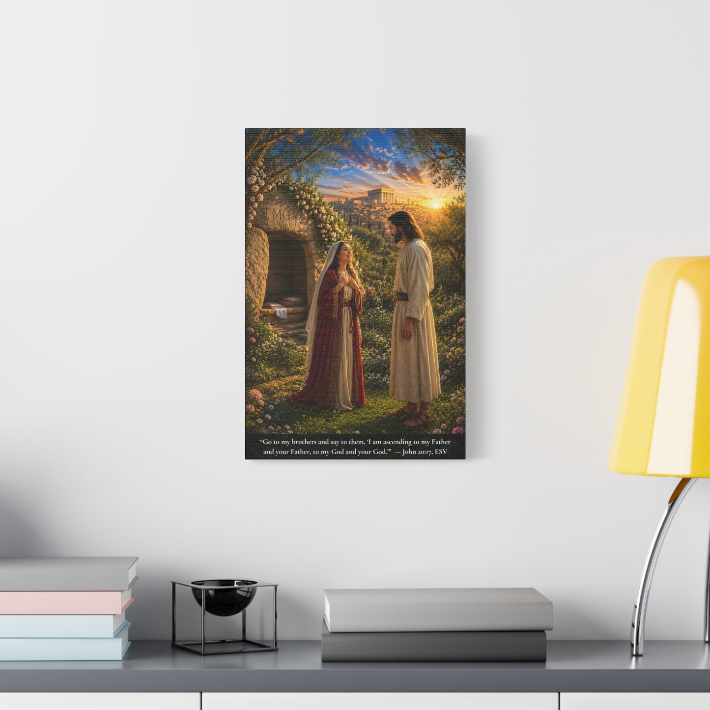 He Called Her Name — John 20:16 | Vibrant Christian Canvas Wall Art